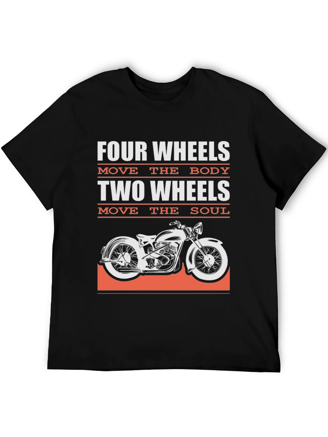 Black Two Wheels Move the Soul Graphic Tee view 5