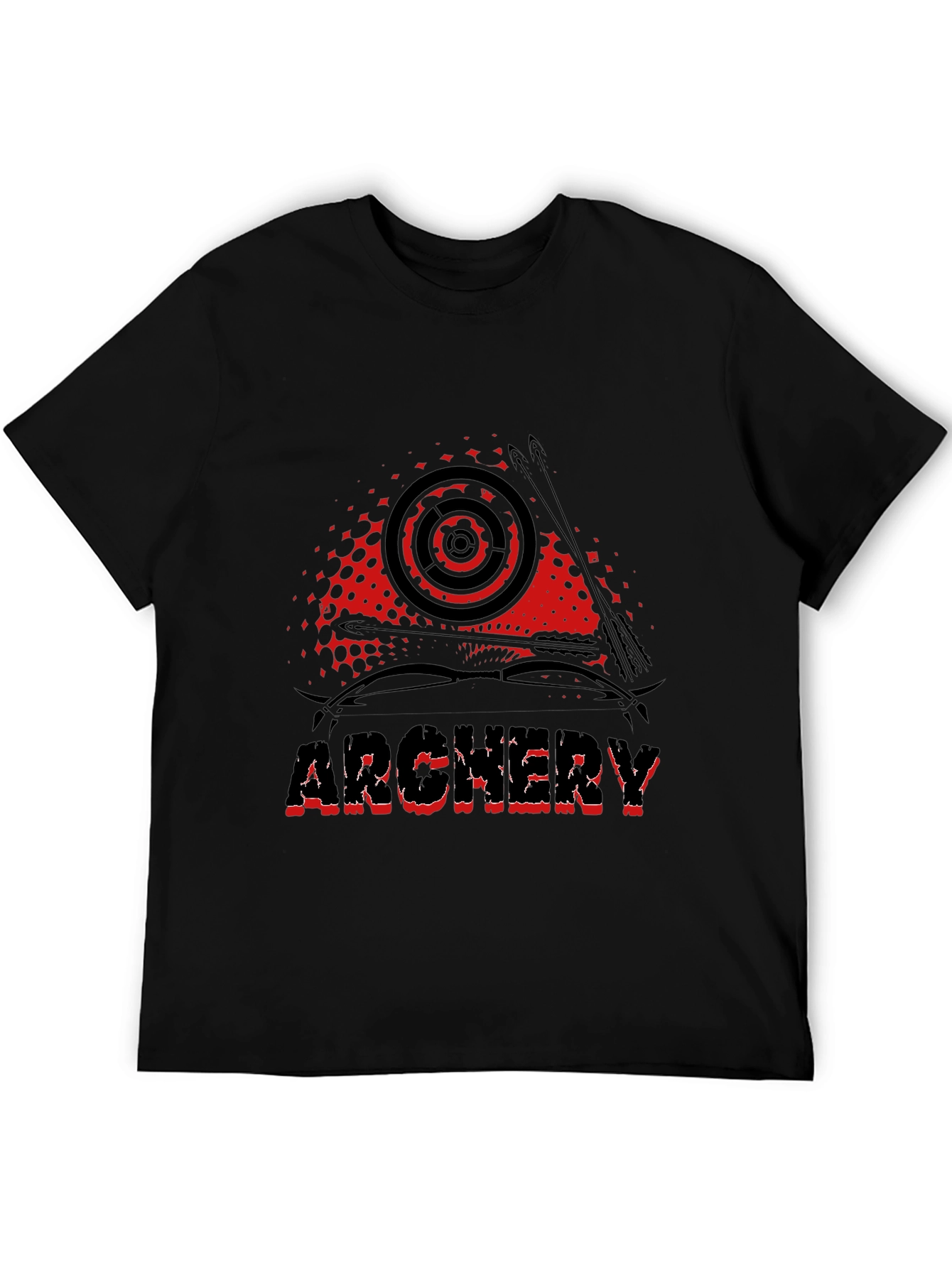 Black Archery Graphic Tee - Black Cotton Casual T-Shirt view 5