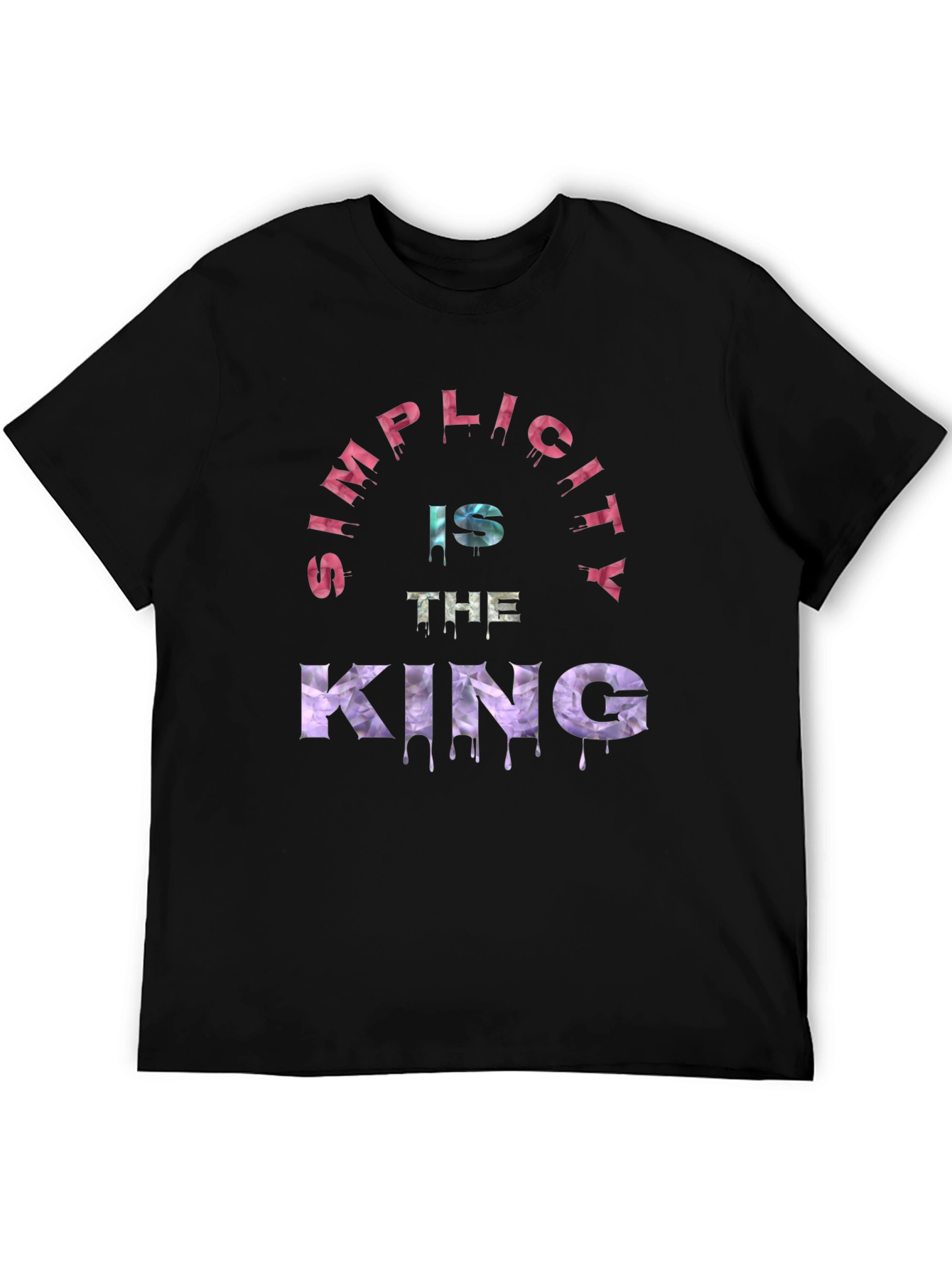 Black Simplicity is the King Graphic T-Shirt view 5