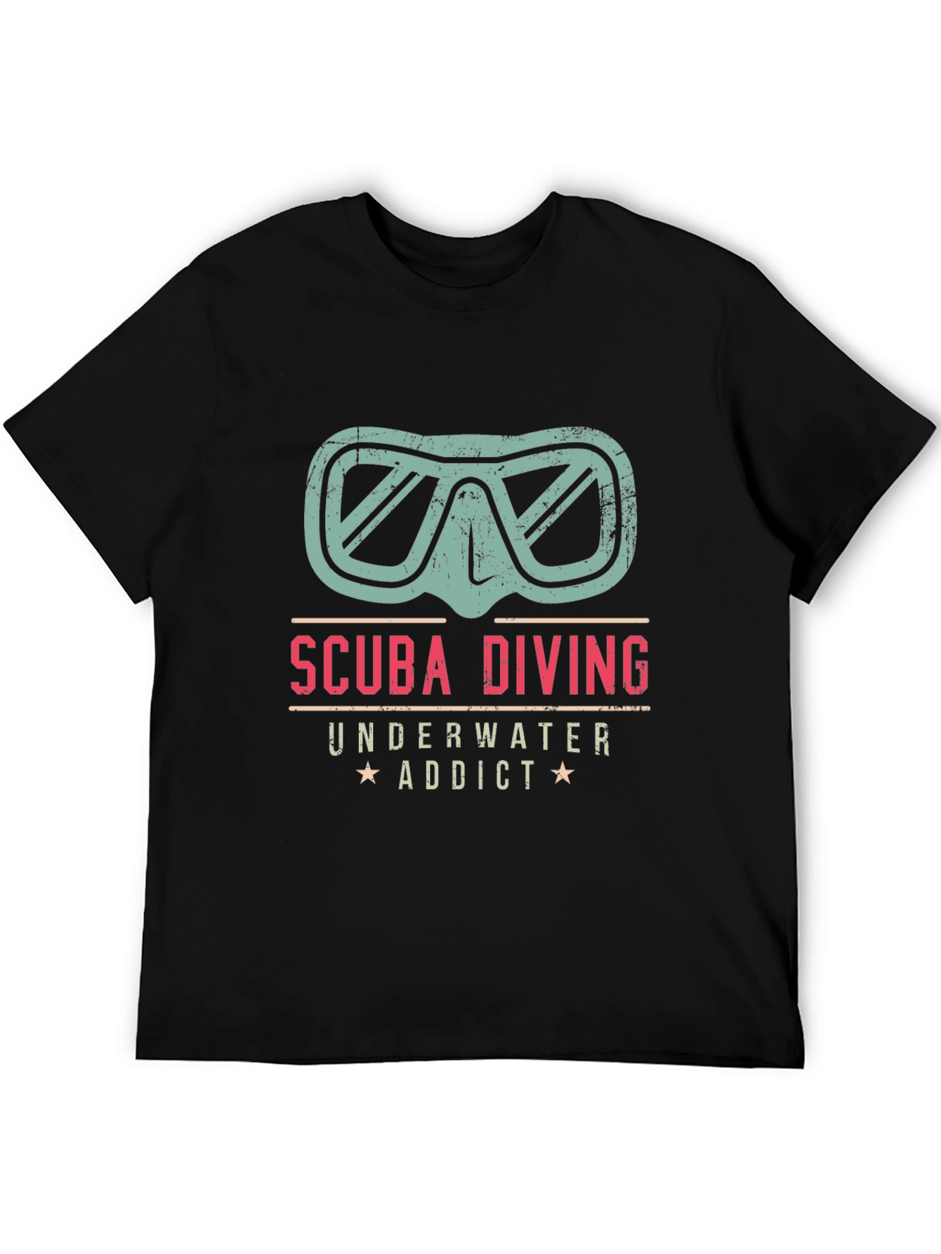 Black Scuba Diving Underwater Addict T-Shirt view 5