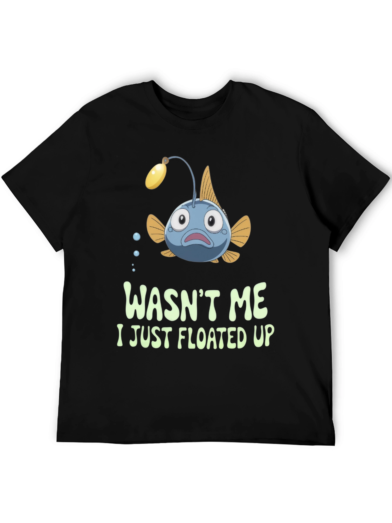 Black Funny Anglerfish T-Shirt - Wasn't Me view 5