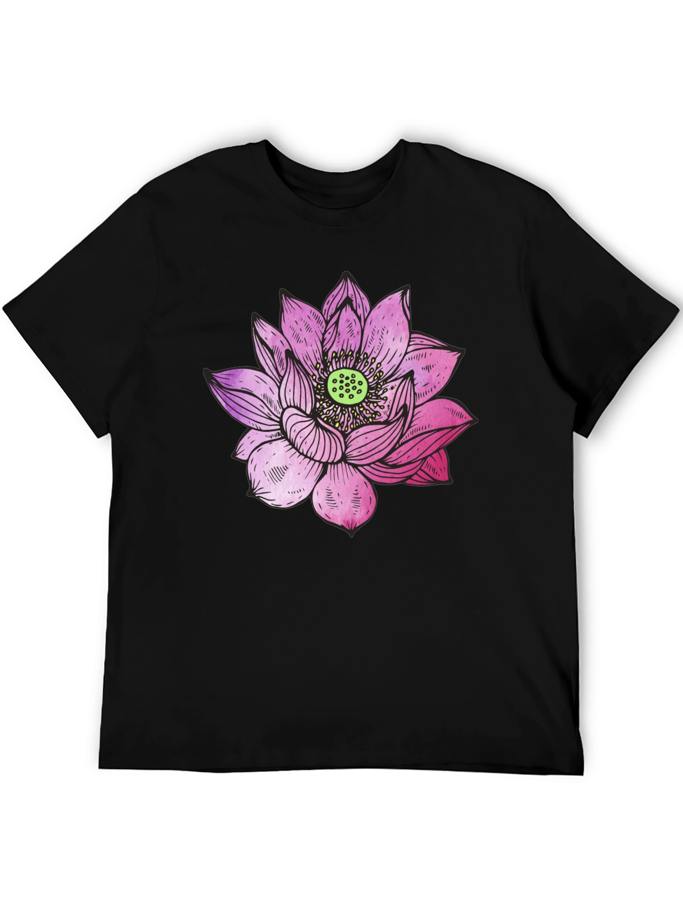 Black Lotus Flower Graphic Tee view 5