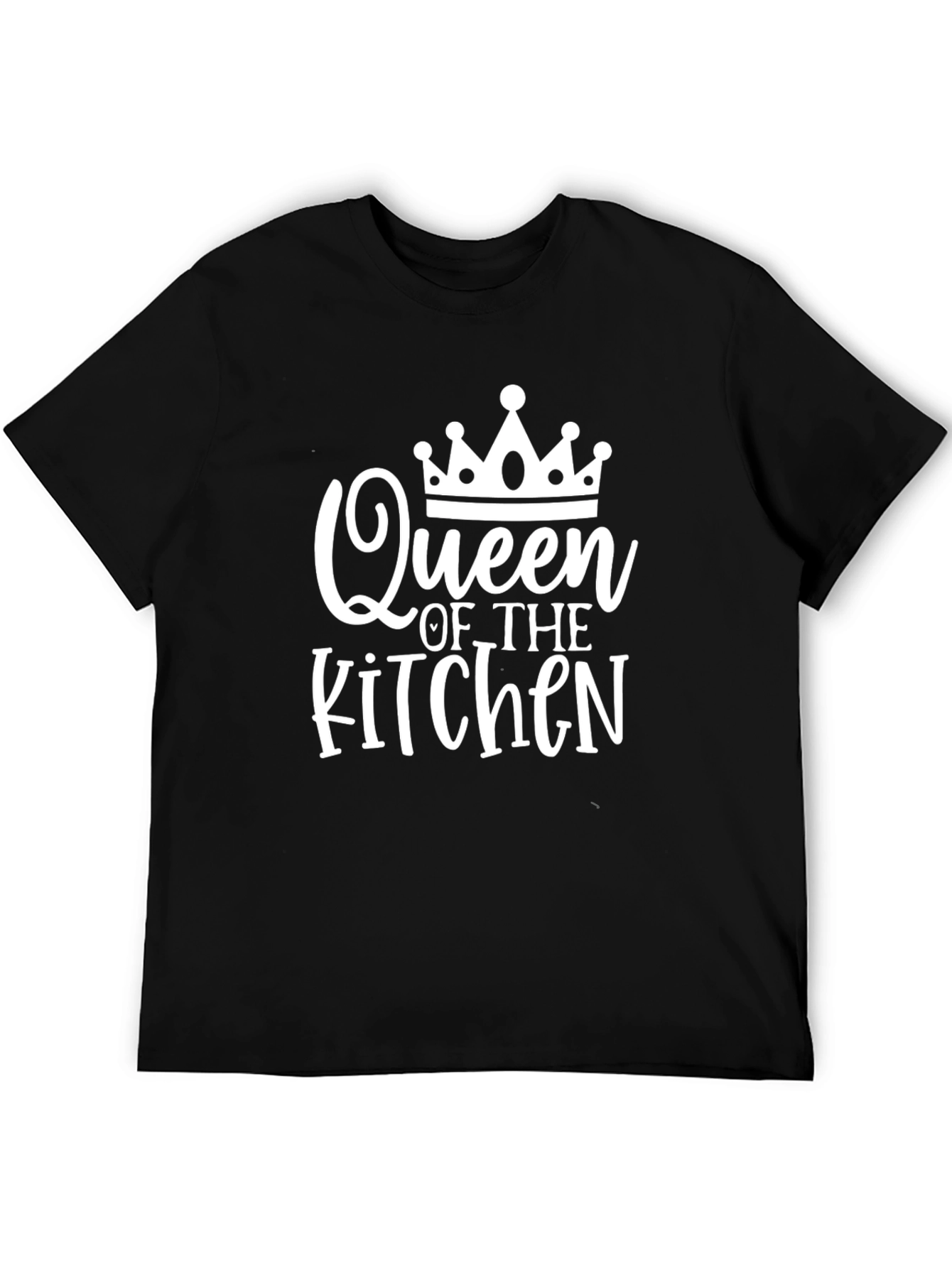 Black Queen of The Kitchen Graphic T-Shirt - Black Cotton Tee view 5