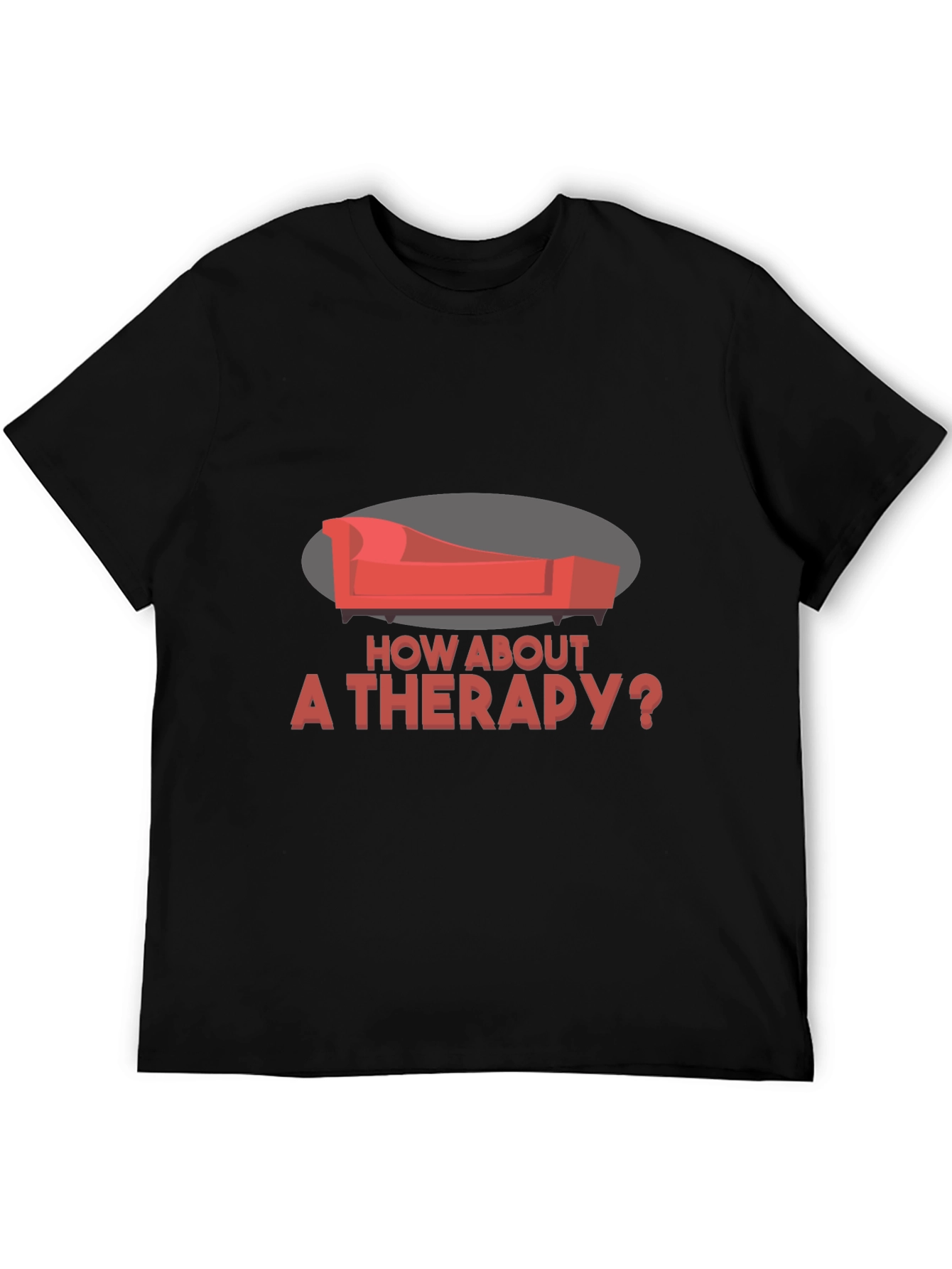 Black Therapy Couch Graphic Tee - Unique Design view 5