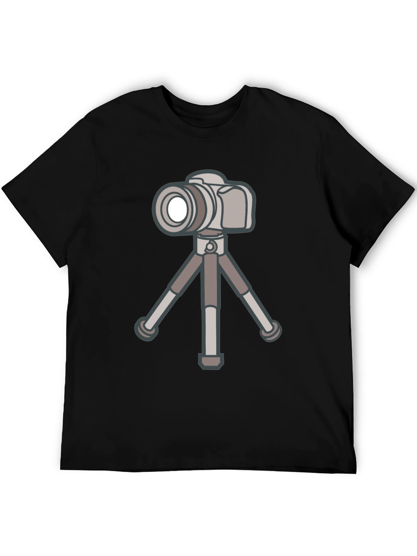 Black Camera on Tripod Graphic Tee - Photography Lover Shirt view 5