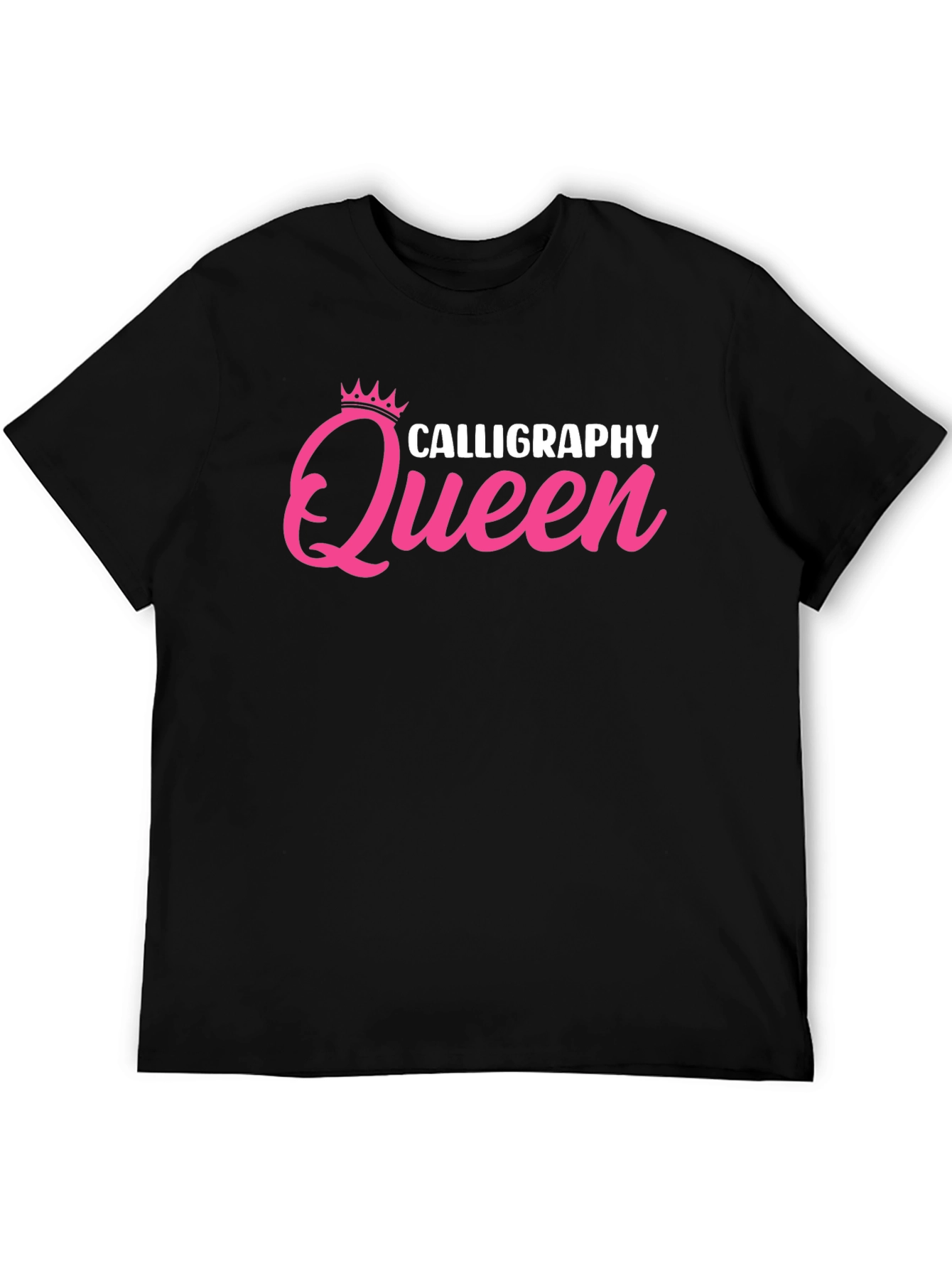 Black Calligraphy Queen Black T-Shirt view 5