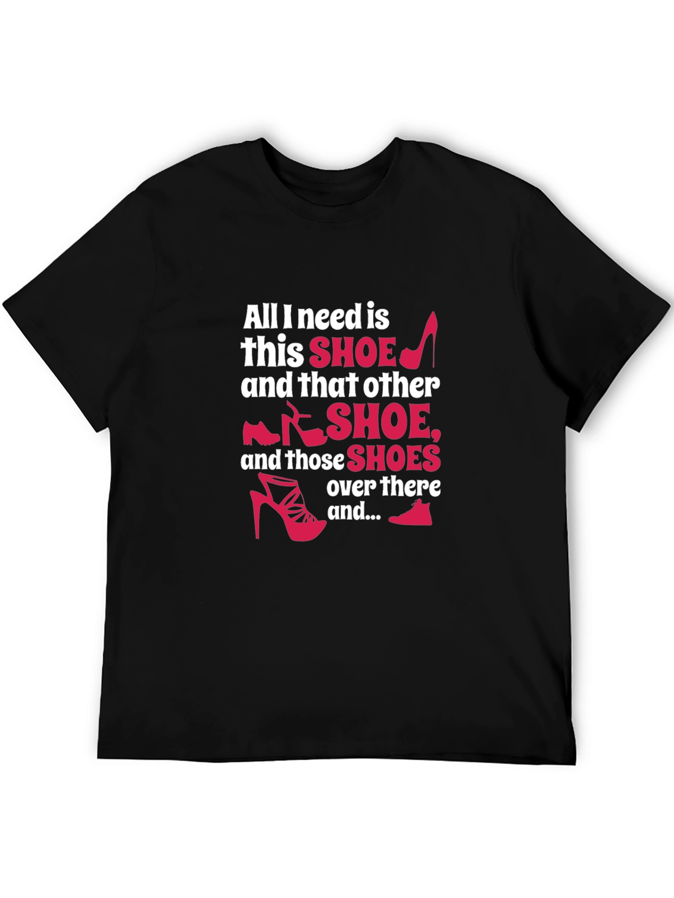 Black Shoe Lover T-Shirt - Funny Graphic Tee view 5
