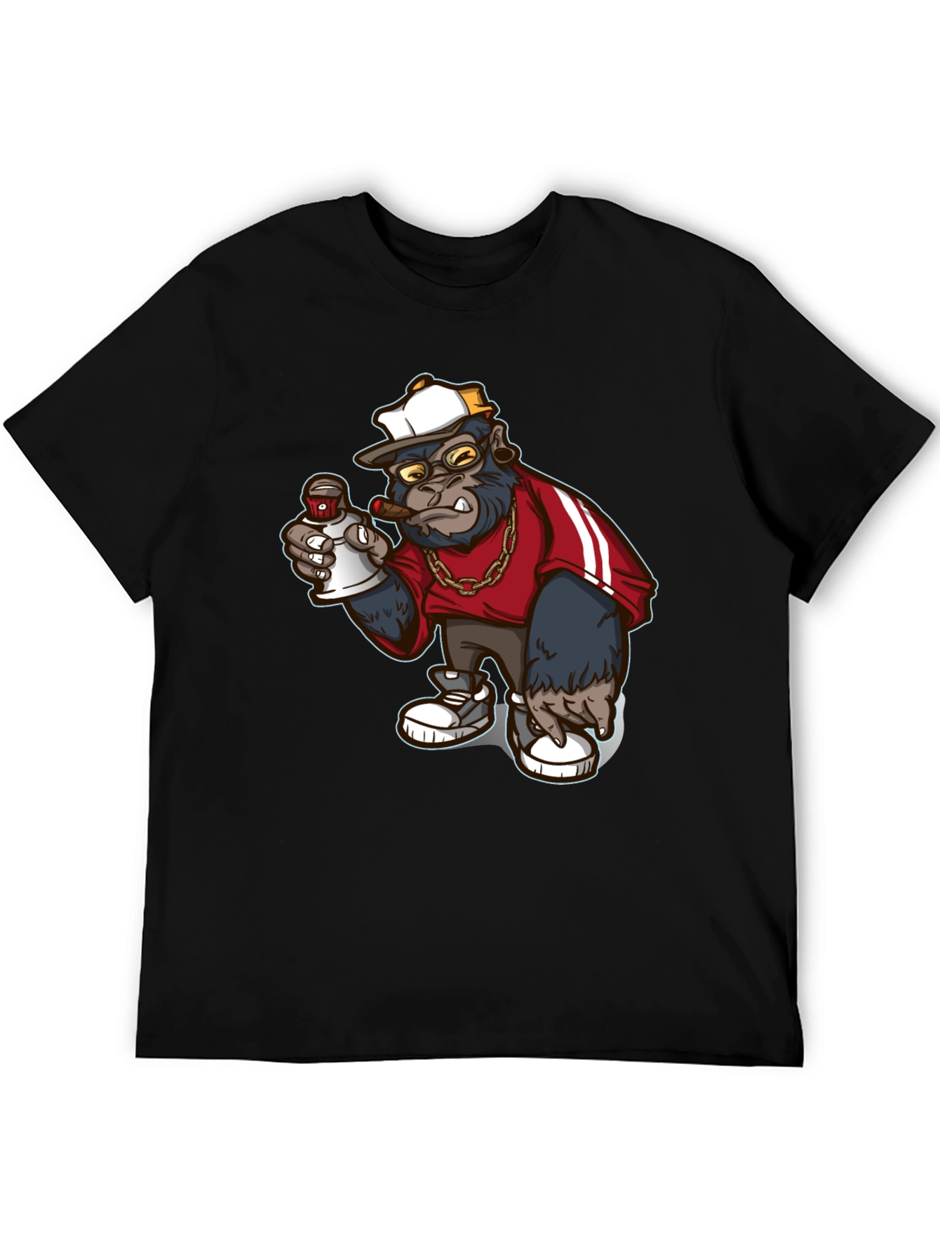 Black Cool Gorilla Graphic Tee - Streetwear Style view 5