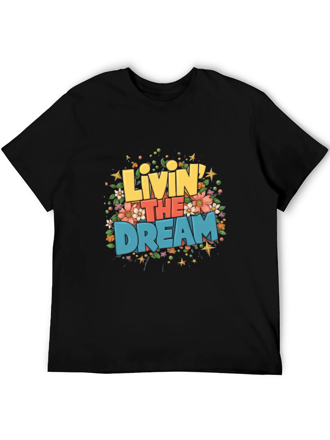 Black Livin' the Dream Graphic T-Shirt view 5