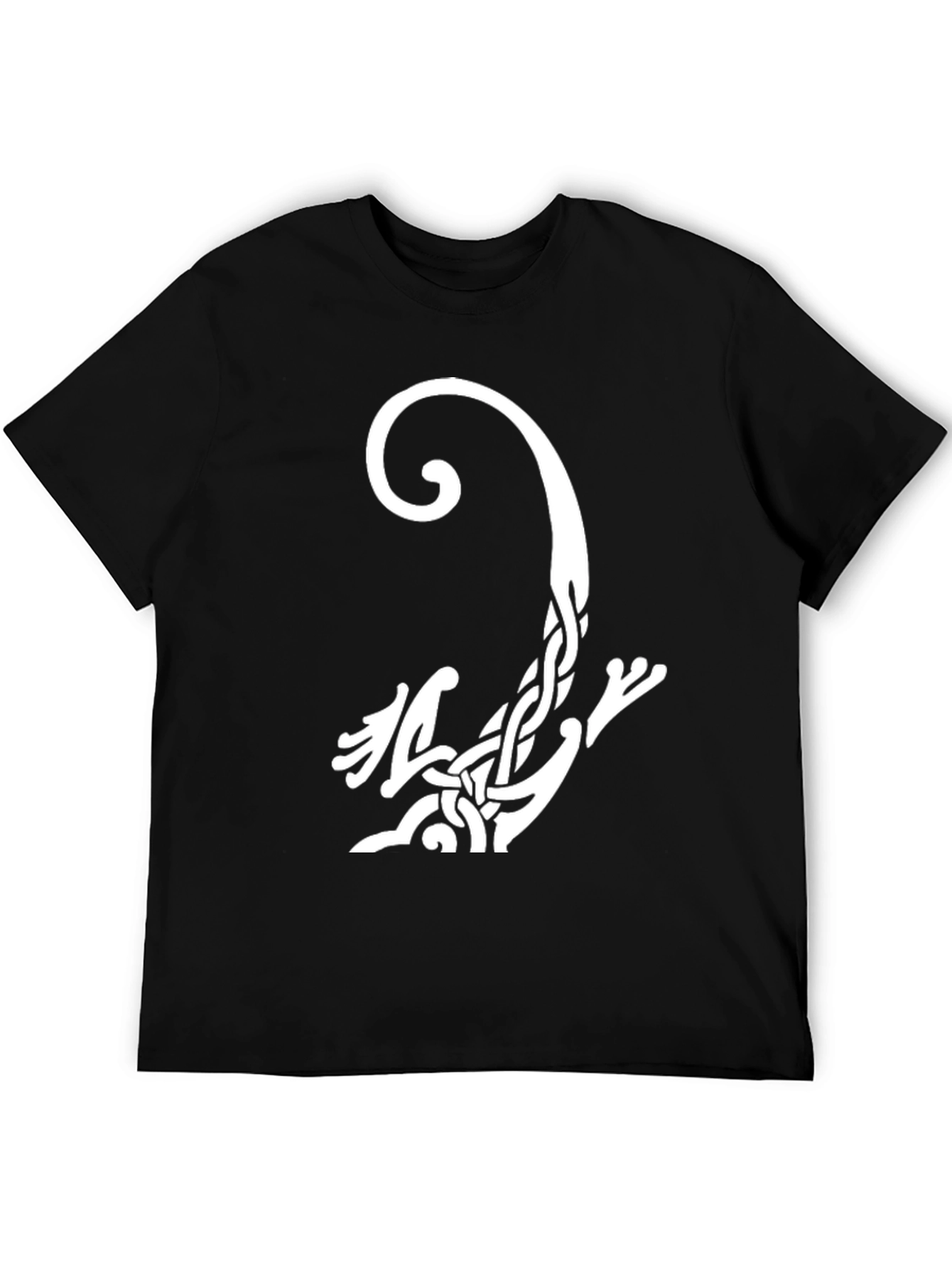 Black Celtic Knot Lizard Graphic Tee - Black Cotton Shirt view 5