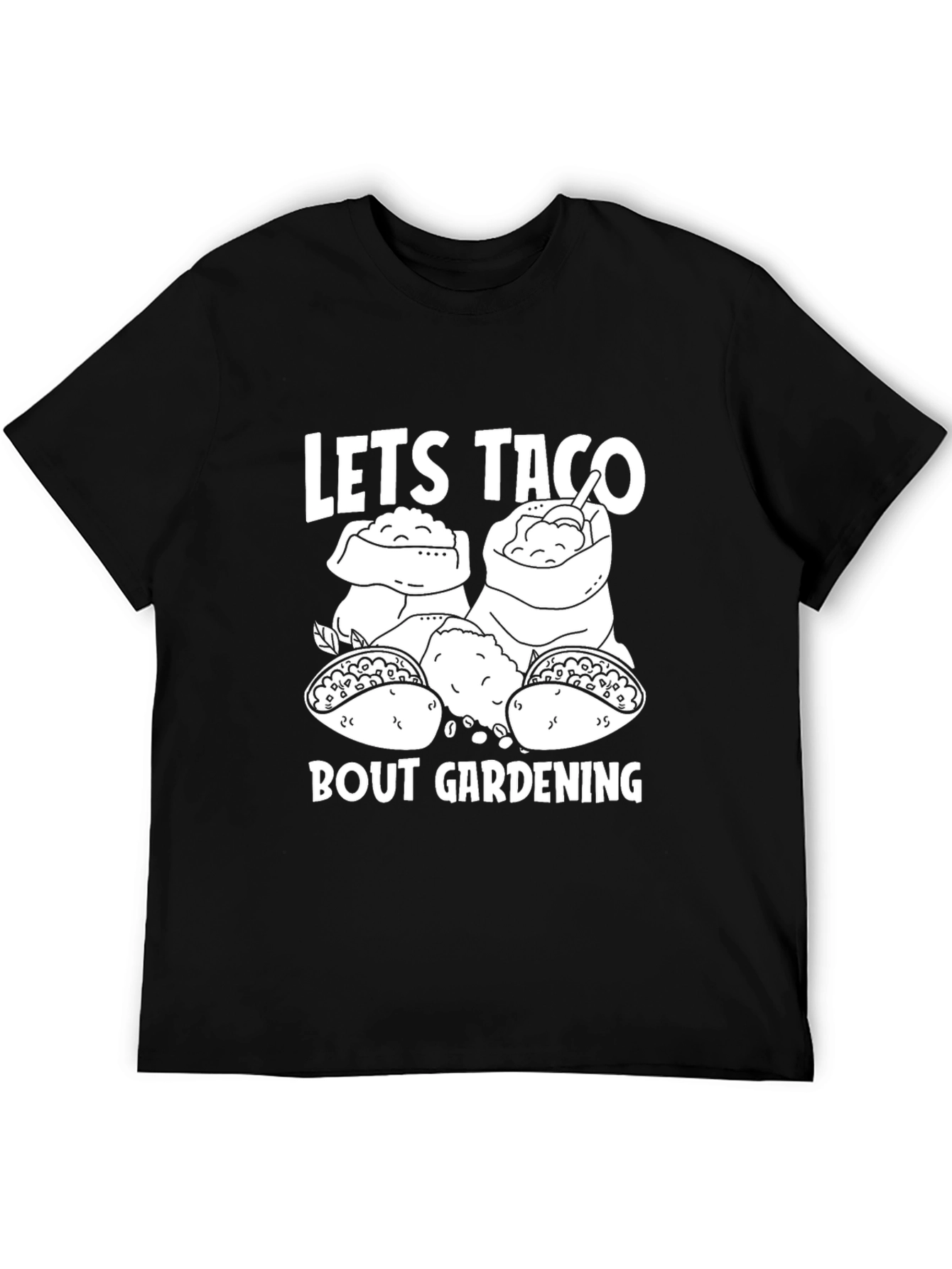Black Let's Taco Bout Gardening T-Shirt view 5