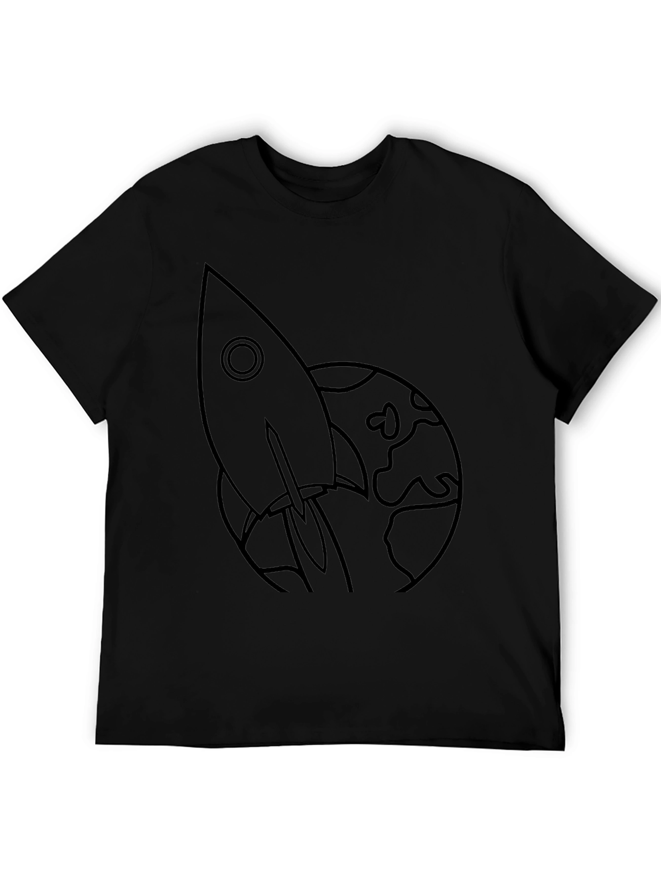 Rocket to the Moon Black Graphic Tee - 5