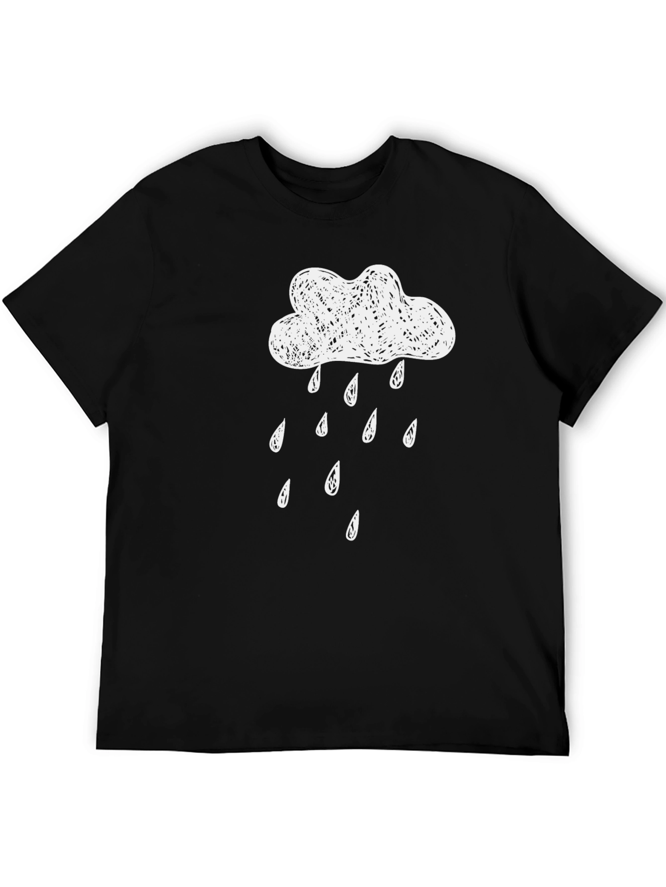 Black Rain Cloud Graphic T-Shirt - Black Cotton Tee view 5
