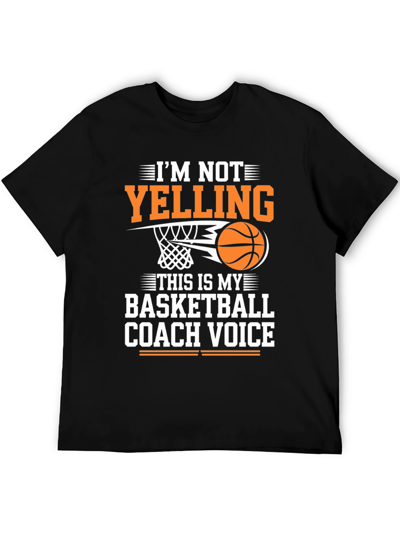 Black Basketball Coach Voice T-Shirt - Funny Sports Tee view 5