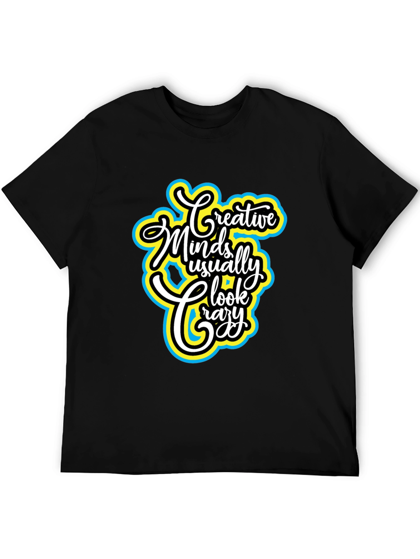 Black Creative Minds T-Shirt - Black Cotton Tee view 5