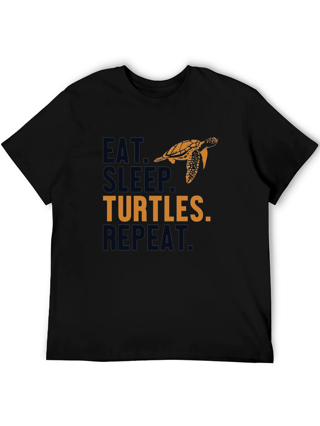 Black Eat Sleep Turtles Repeat Black Graphic Tee view 5