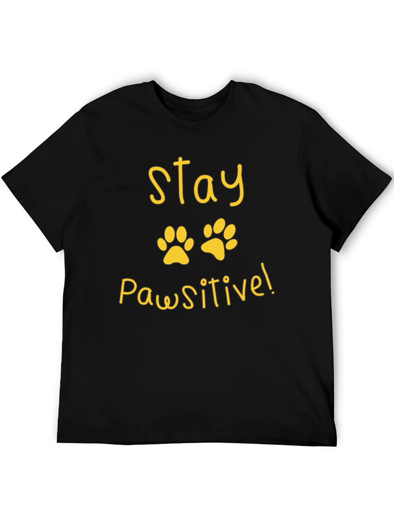 Black Stay Pawsitive Black T-Shirt view 5