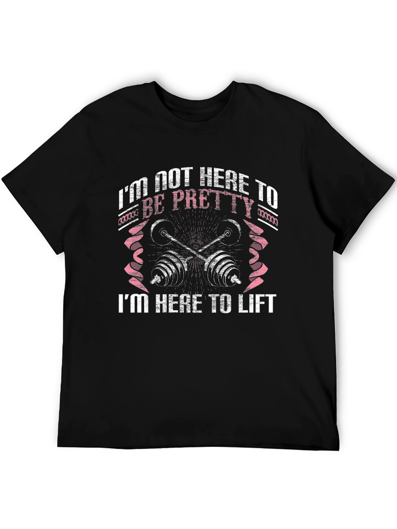 Black Women's Fitness Graphic T-Shirt - I'm Here to Lift view 5