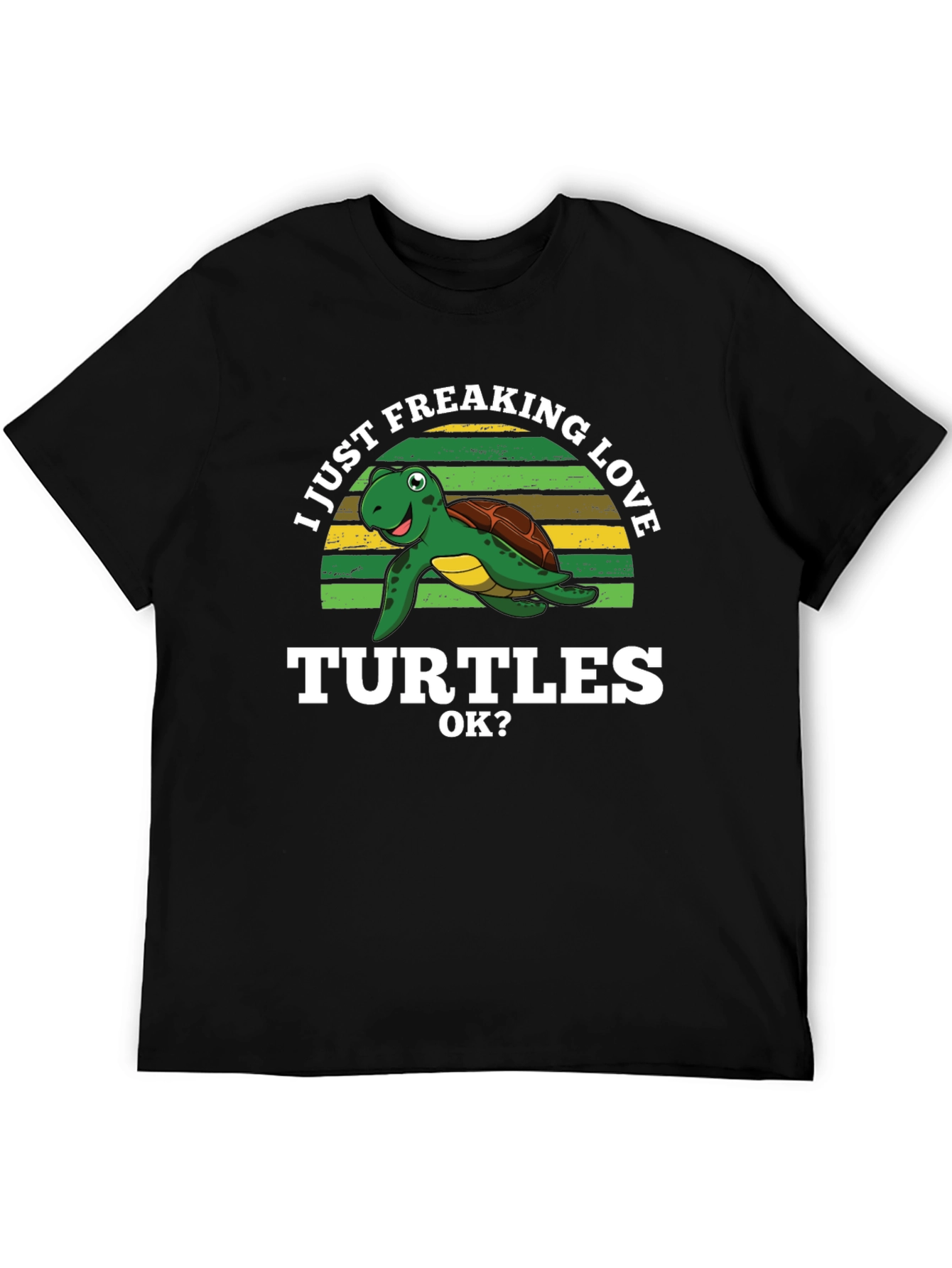 Black I Just Freaking Love Turtles Graphic T-Shirt view 5