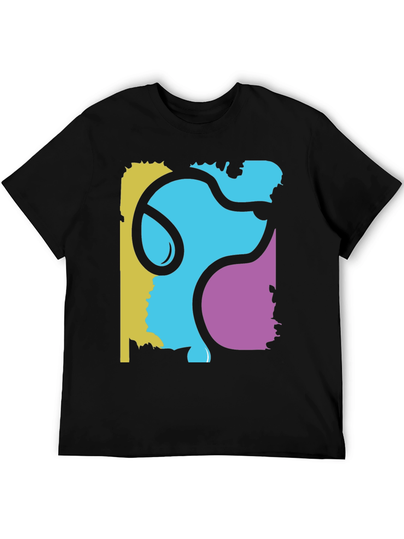 Black Abstract Graphic Print Black T-Shirt view 5