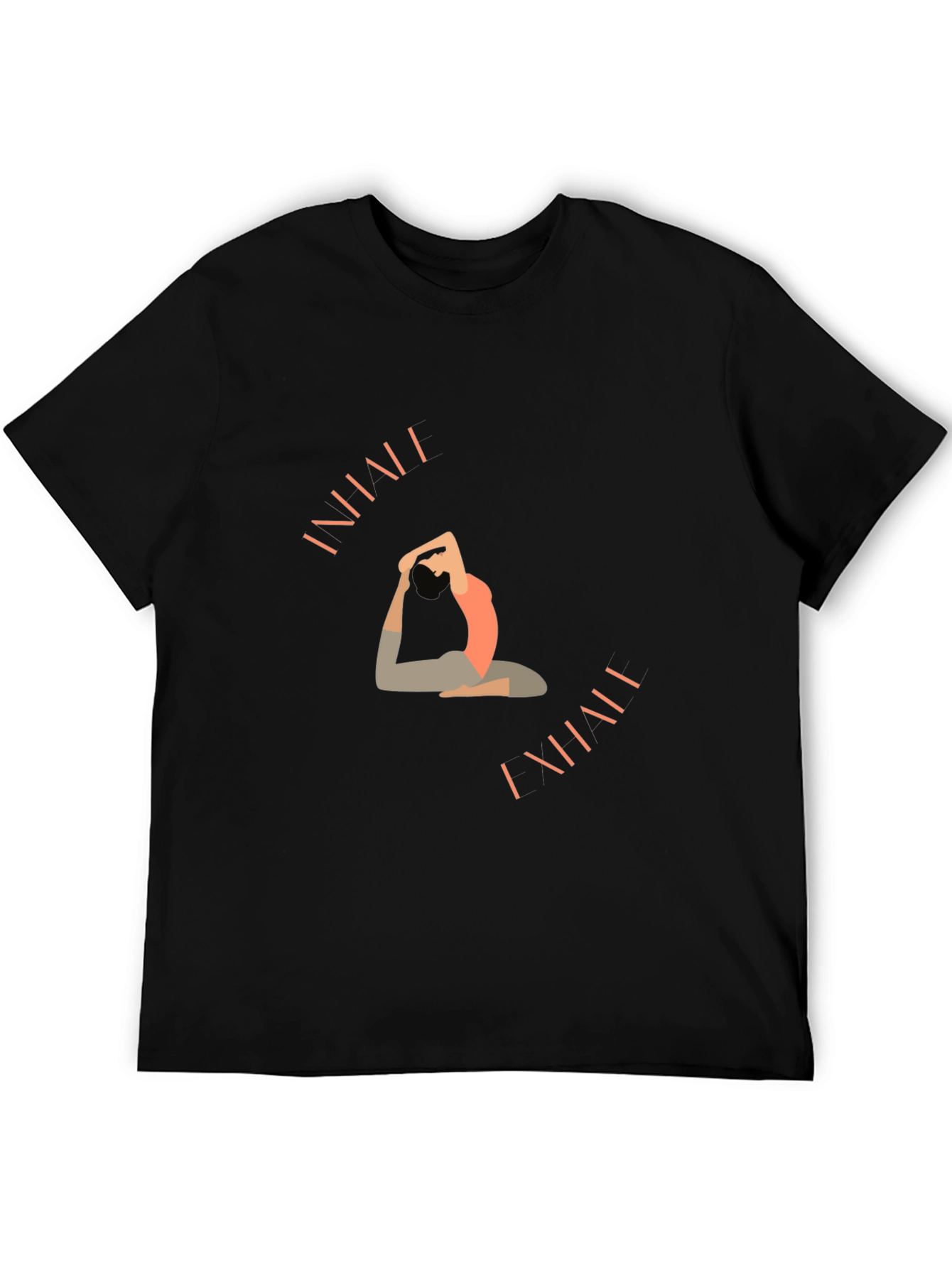 Black Yoga Pose Graphic T-Shirt - Black view 5