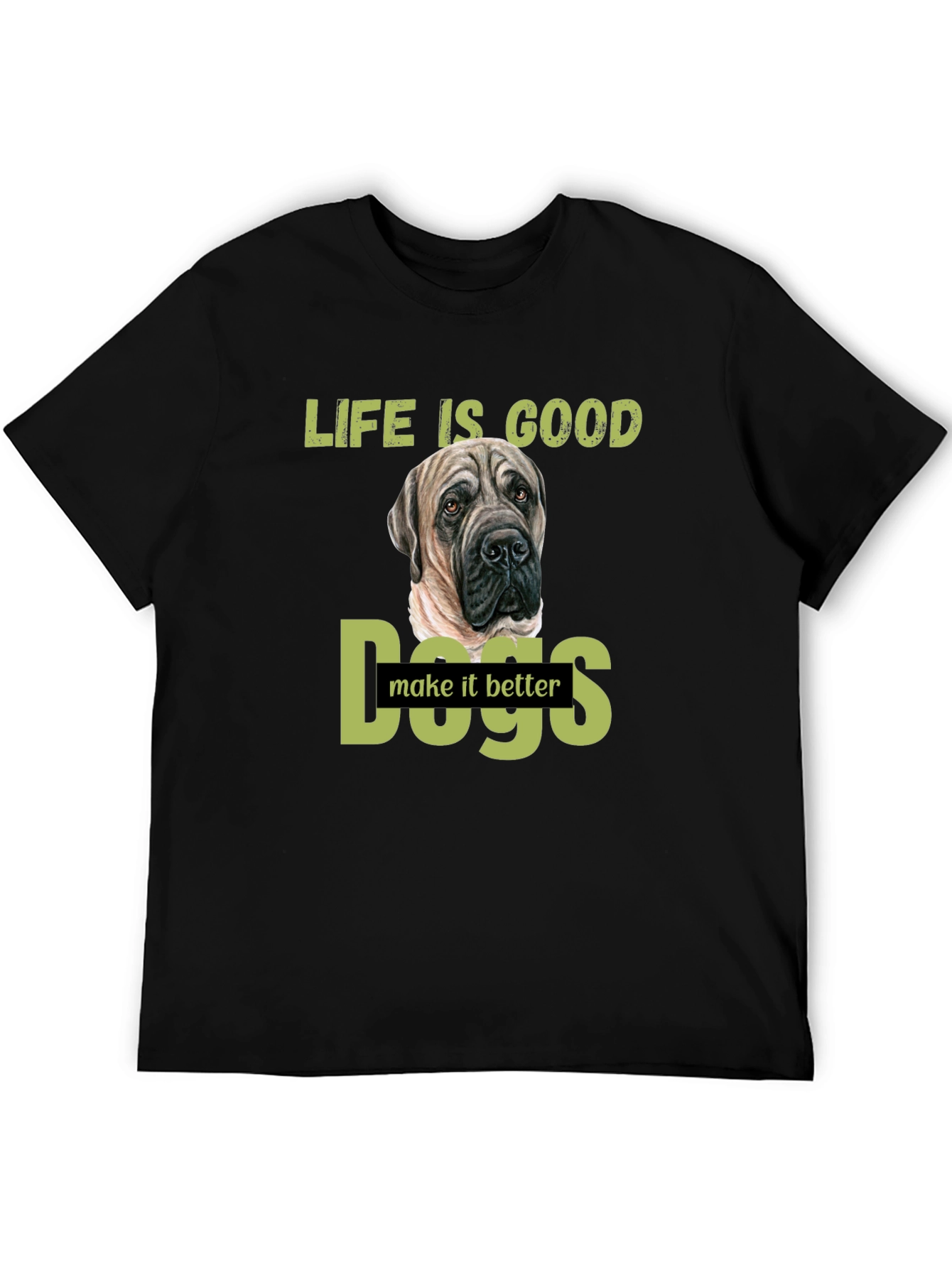 Black Life is Good Dogs Make it Better T-Shirt view 5