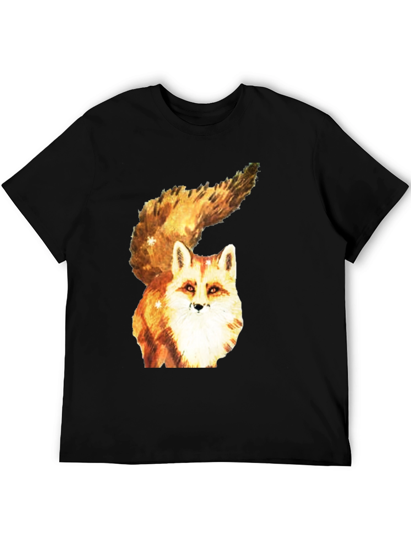 Black Fox Graphic Tee - Unique Animal Print T-Shirt view 5