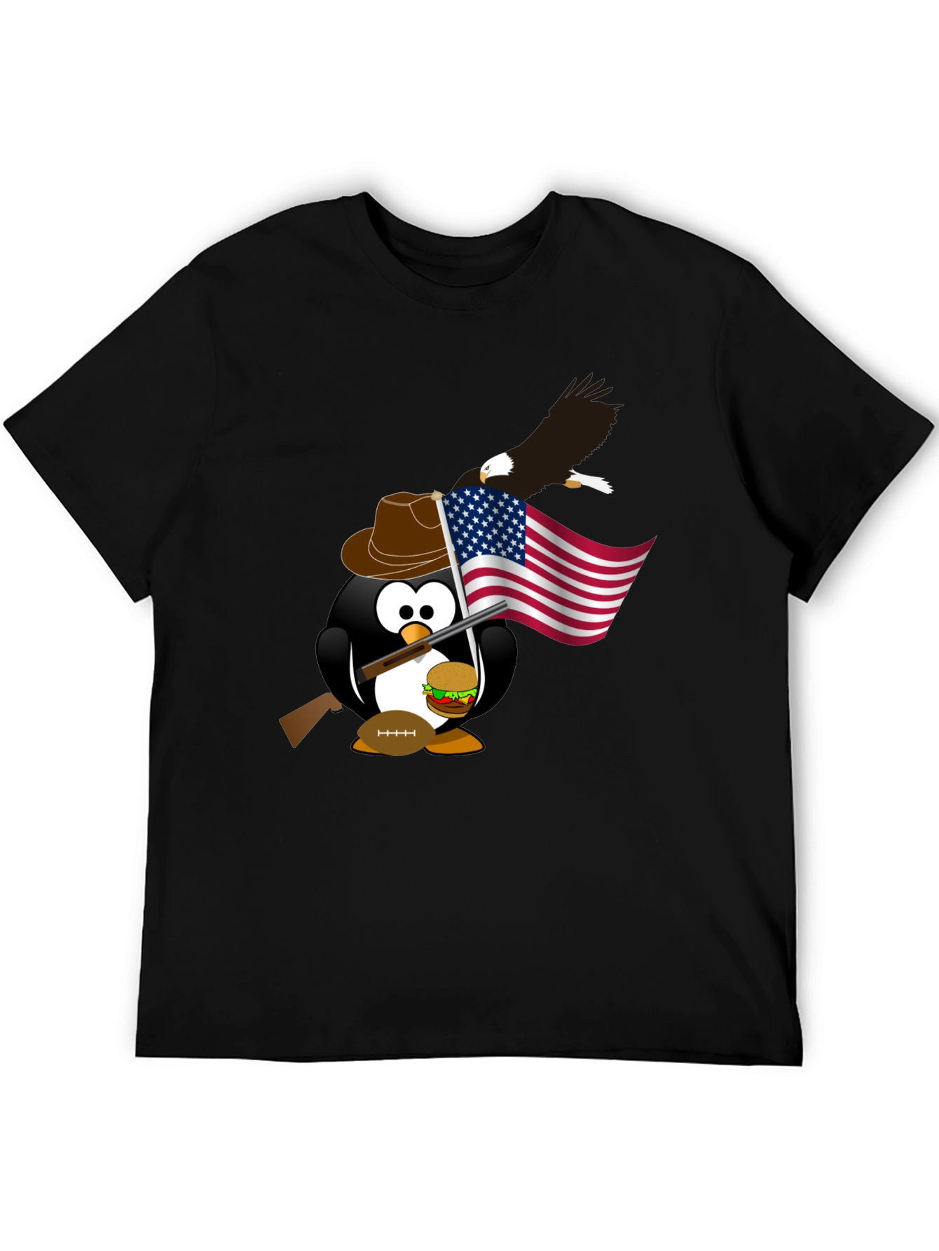 Black Patriotic Penguin T-Shirt view 5
