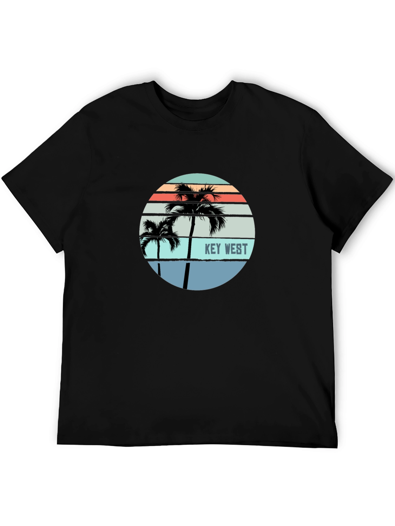 Black Key West Palm Tree Graphic Tee - Island Style view 5