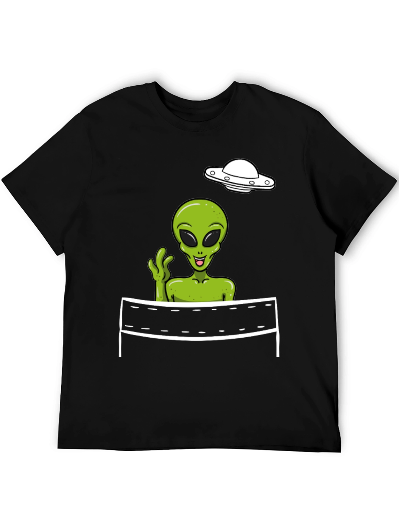 Black Alien Volleyball Graphic Tee view 5