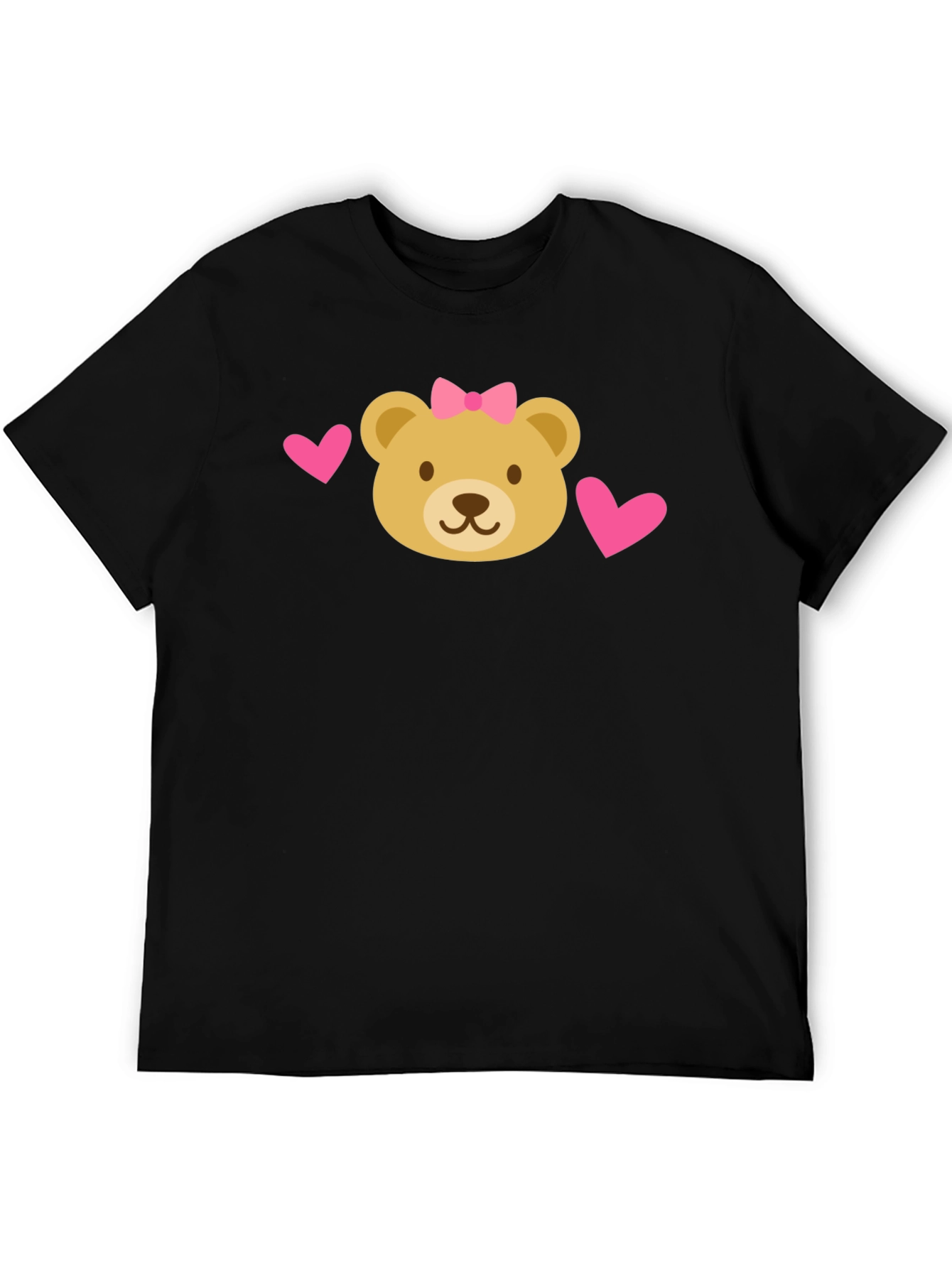 Black Cute Bear Heart T-Shirt view 5