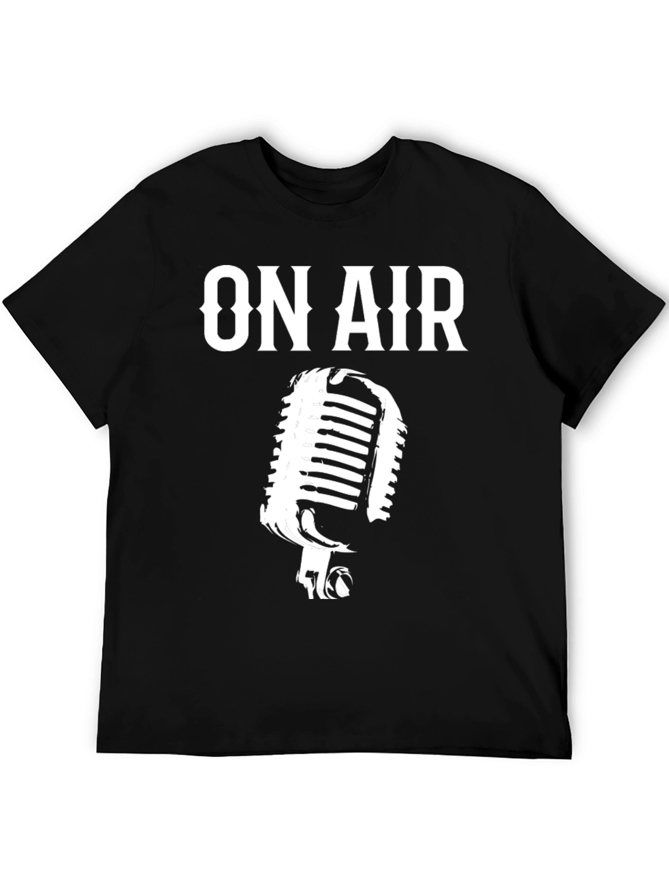 Black On Air Graphic Tee - Vintage Microphone Design view 5