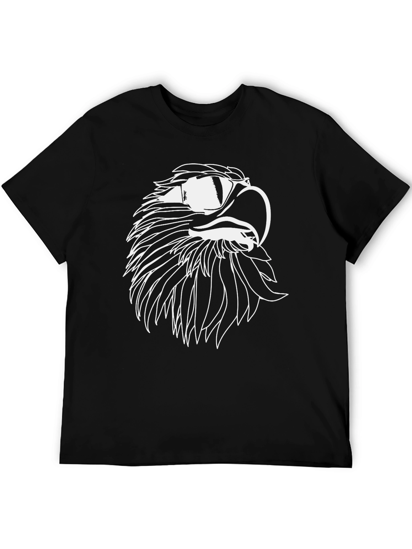 Black Bold Eagle Graphic Tee - Men's Black Cotton T-Shirt view 5