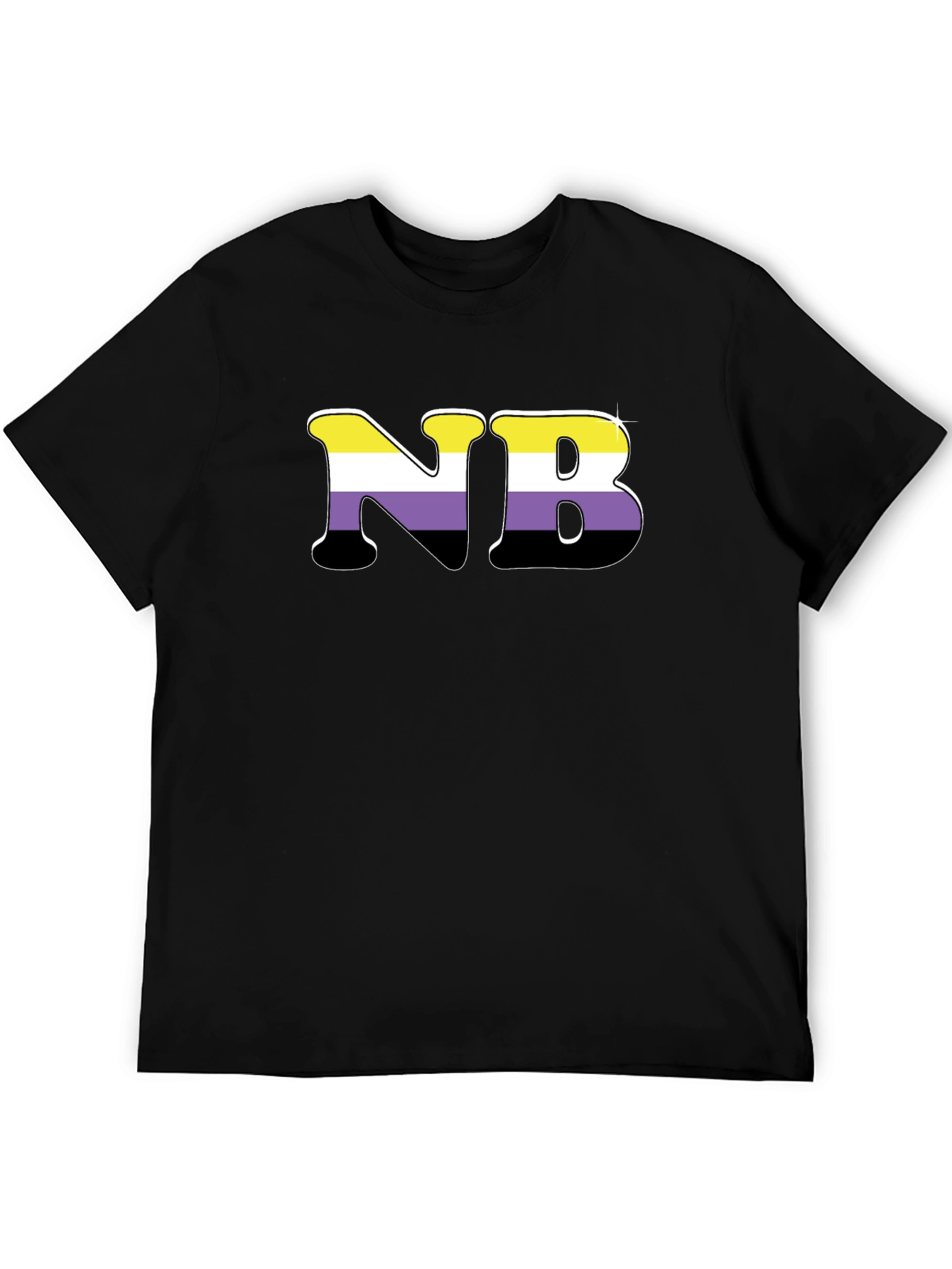 Black Nonbinary Pride T-Shirt - NB Initial Tee view 5