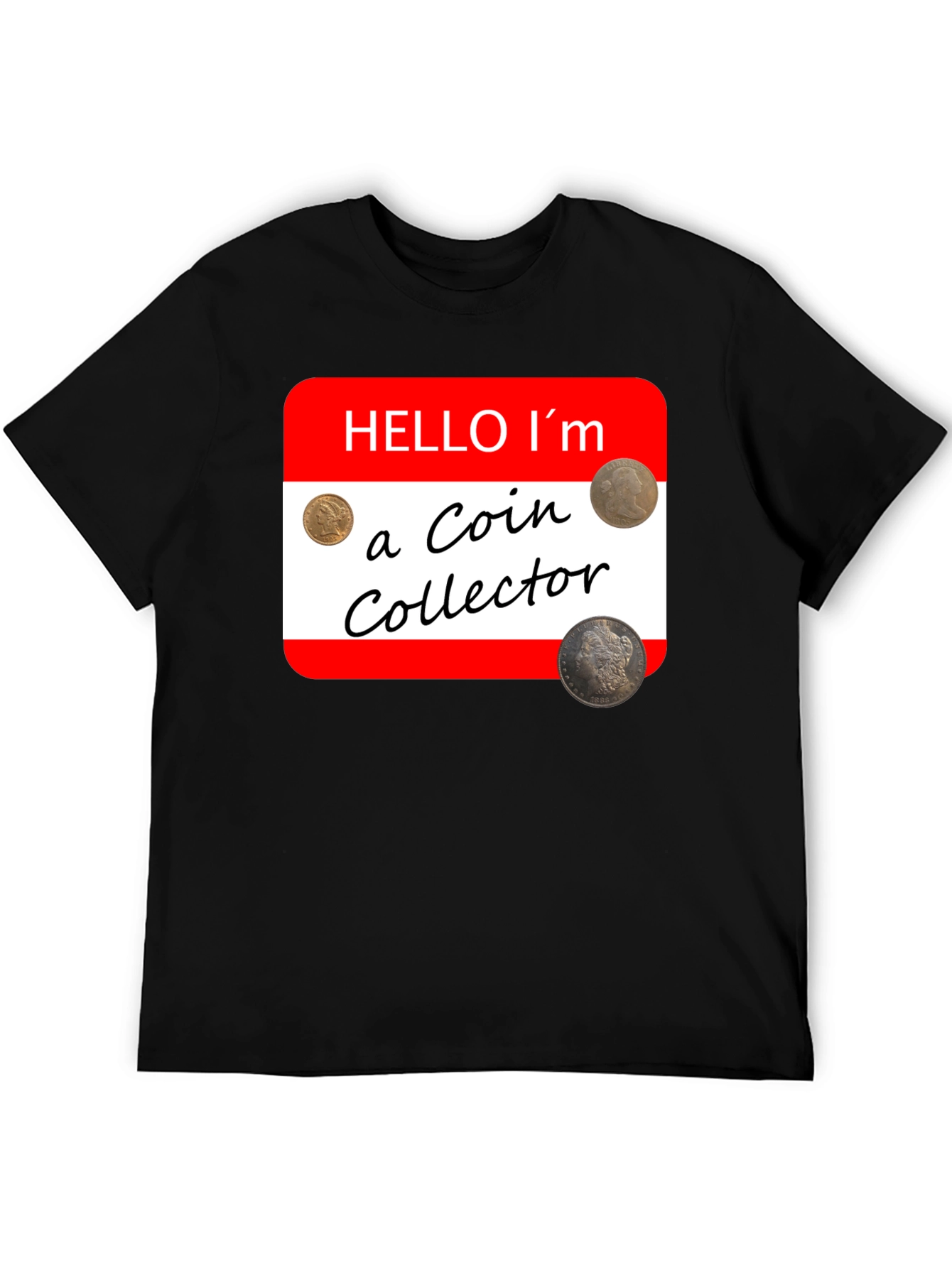 Black Coin Collector Novelty T-Shirt - Hobbyist Tee view 5