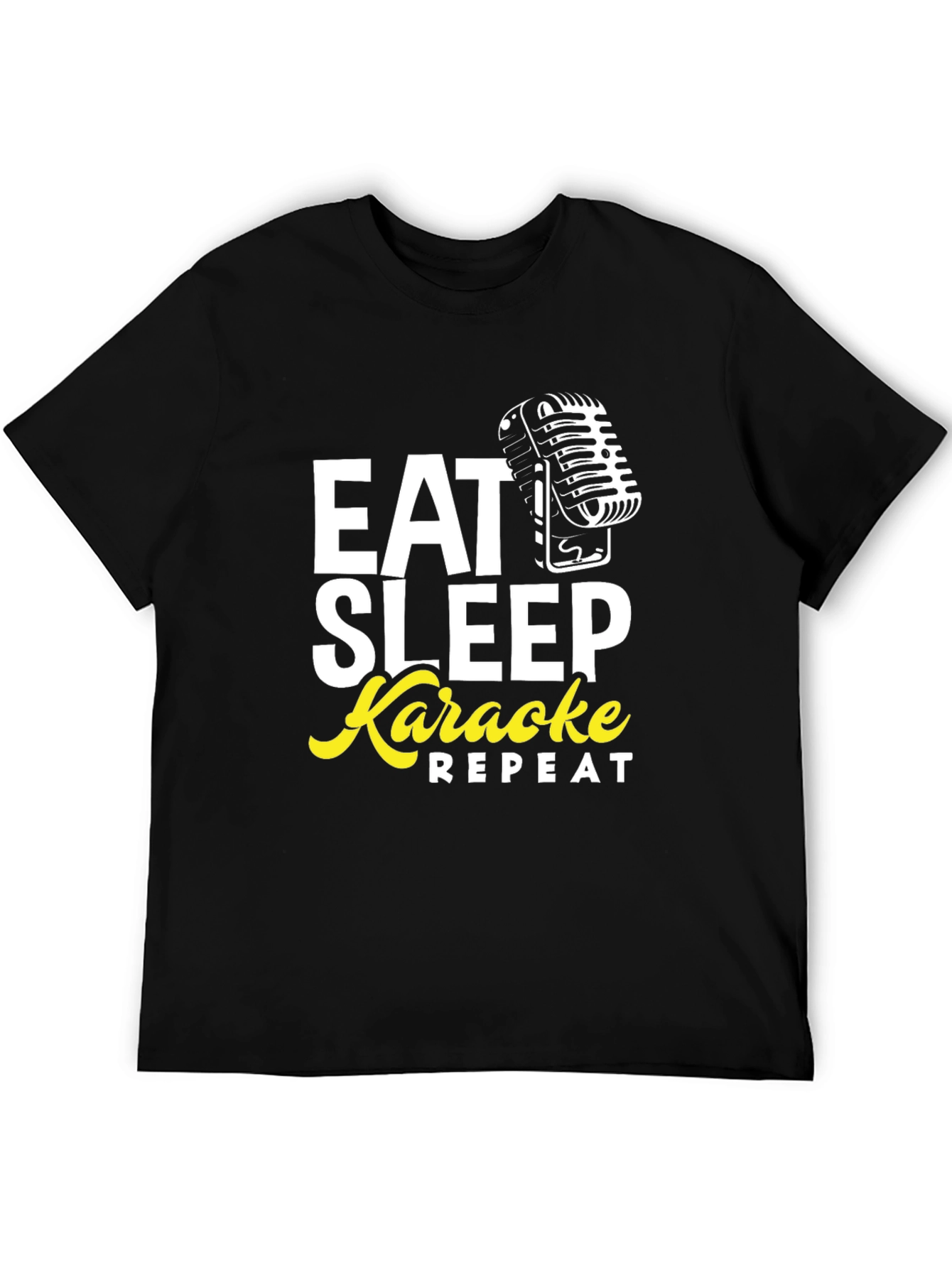 Black Eat Sleep Karaoke Repeat Graphic Tee view 5