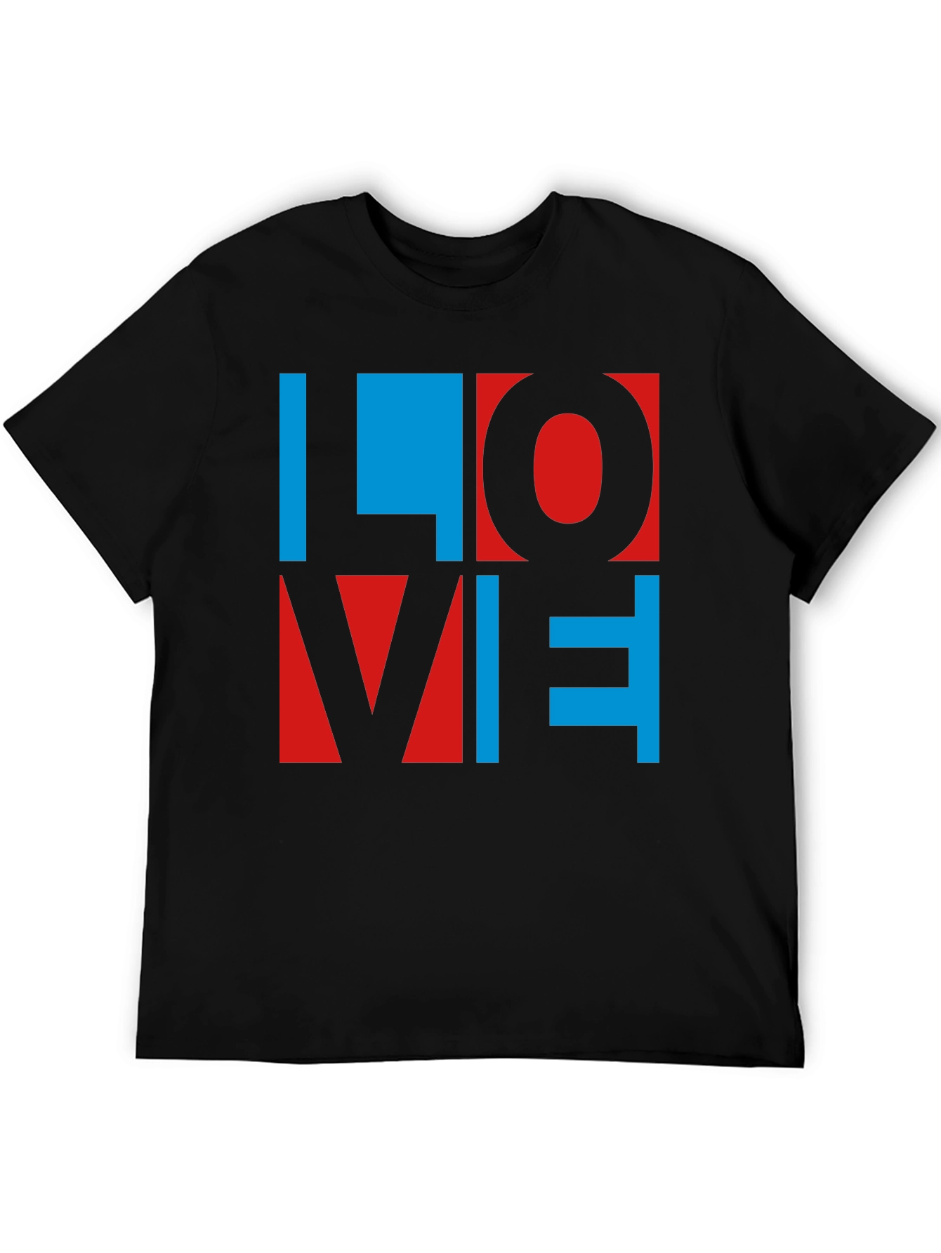 Black LOVE Graphic Tee - Bold & Colorful view 5