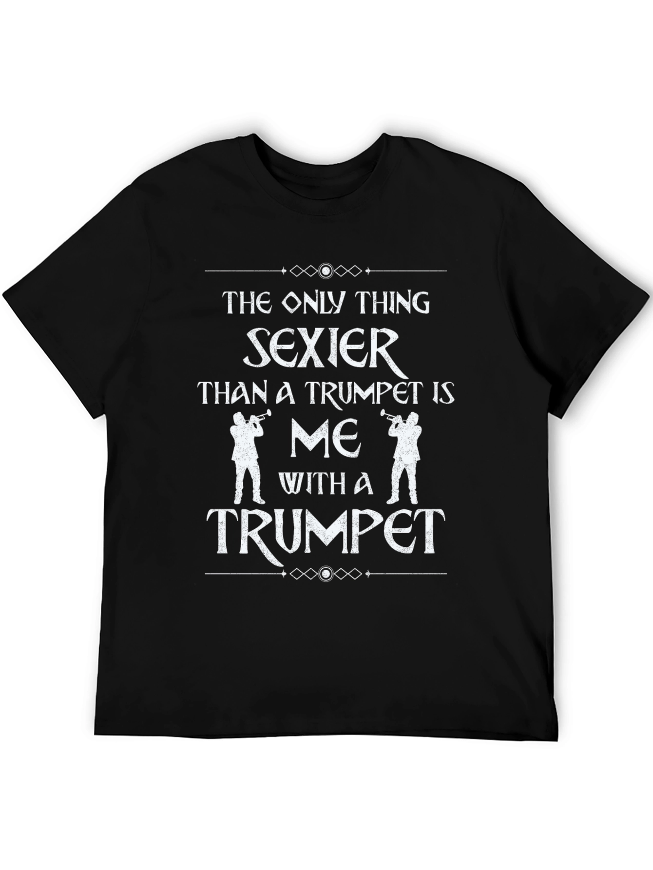 Black Sexier Trumpet Player T-Shirt - Funny Band Tee view 5