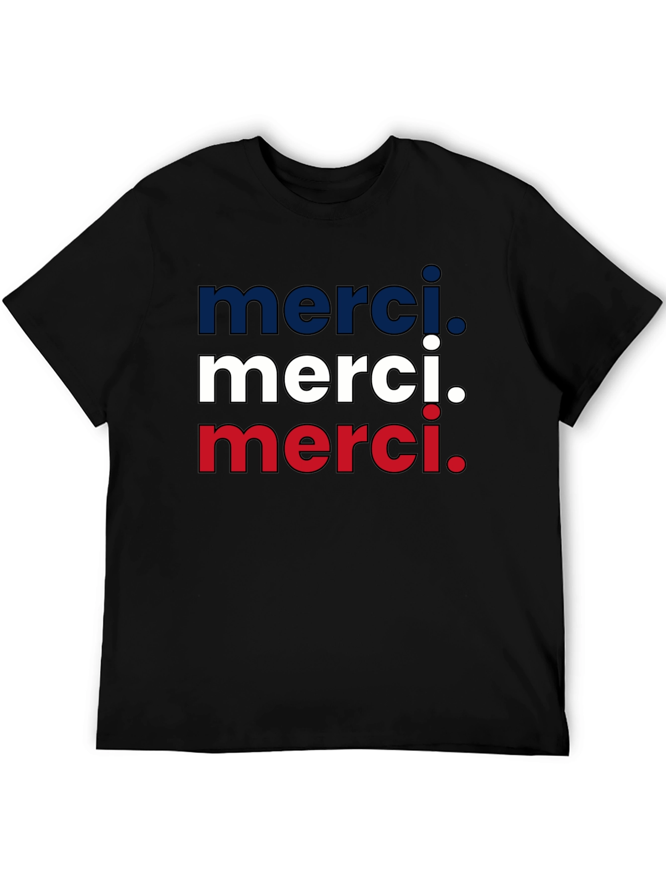 Black Merci Graphic Tee - Stylish French Thank You T-Shirt view 5
