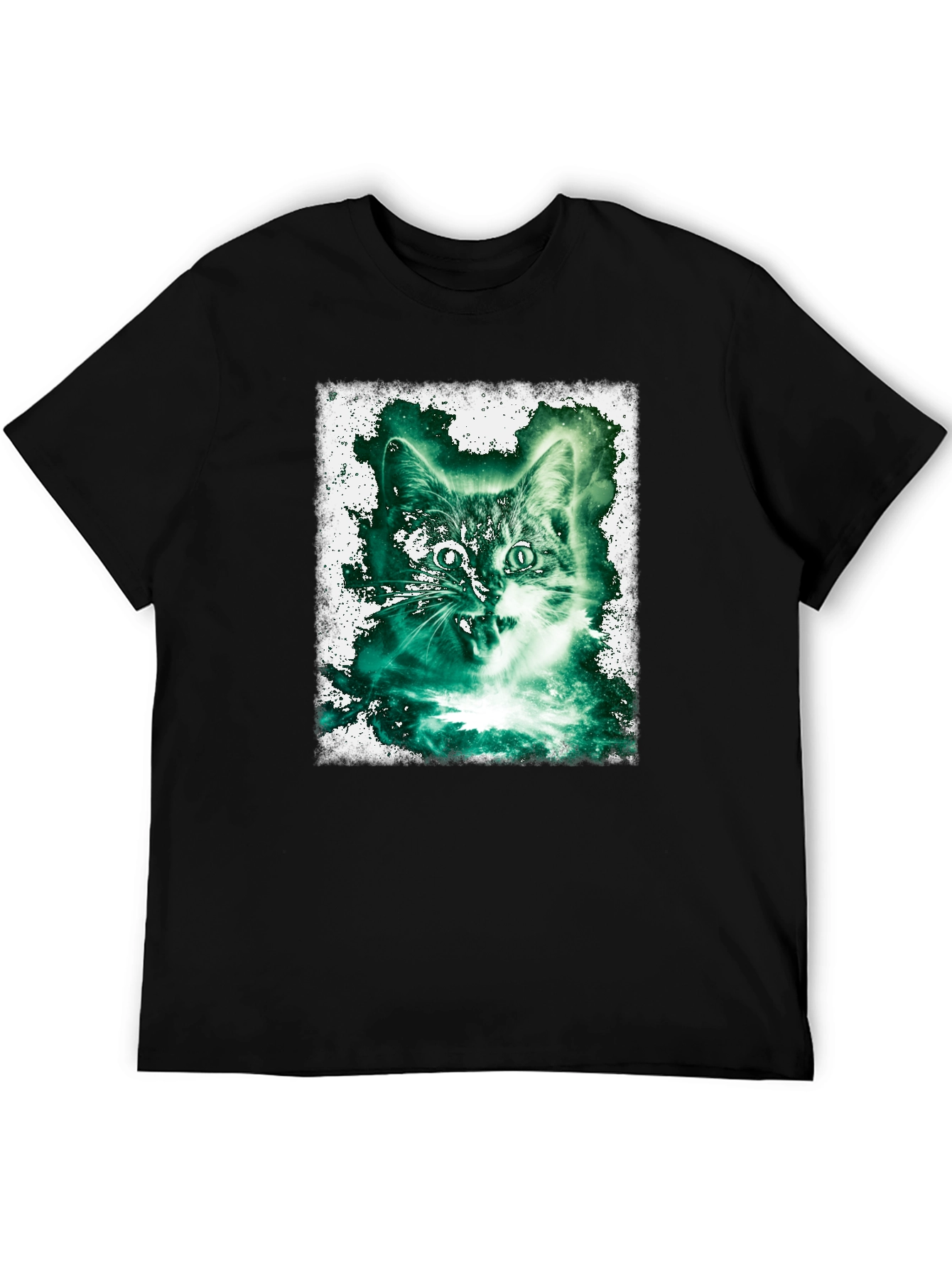 Black Emerald Cat Graphic Tee view 5