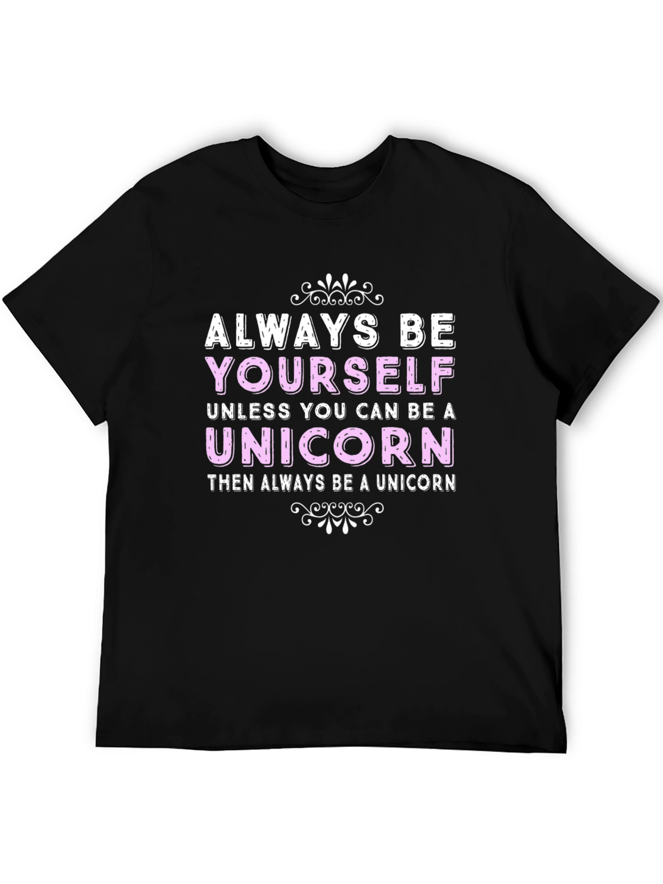 Black Always Be Yourself Unicorn Graphic T-Shirt view 5