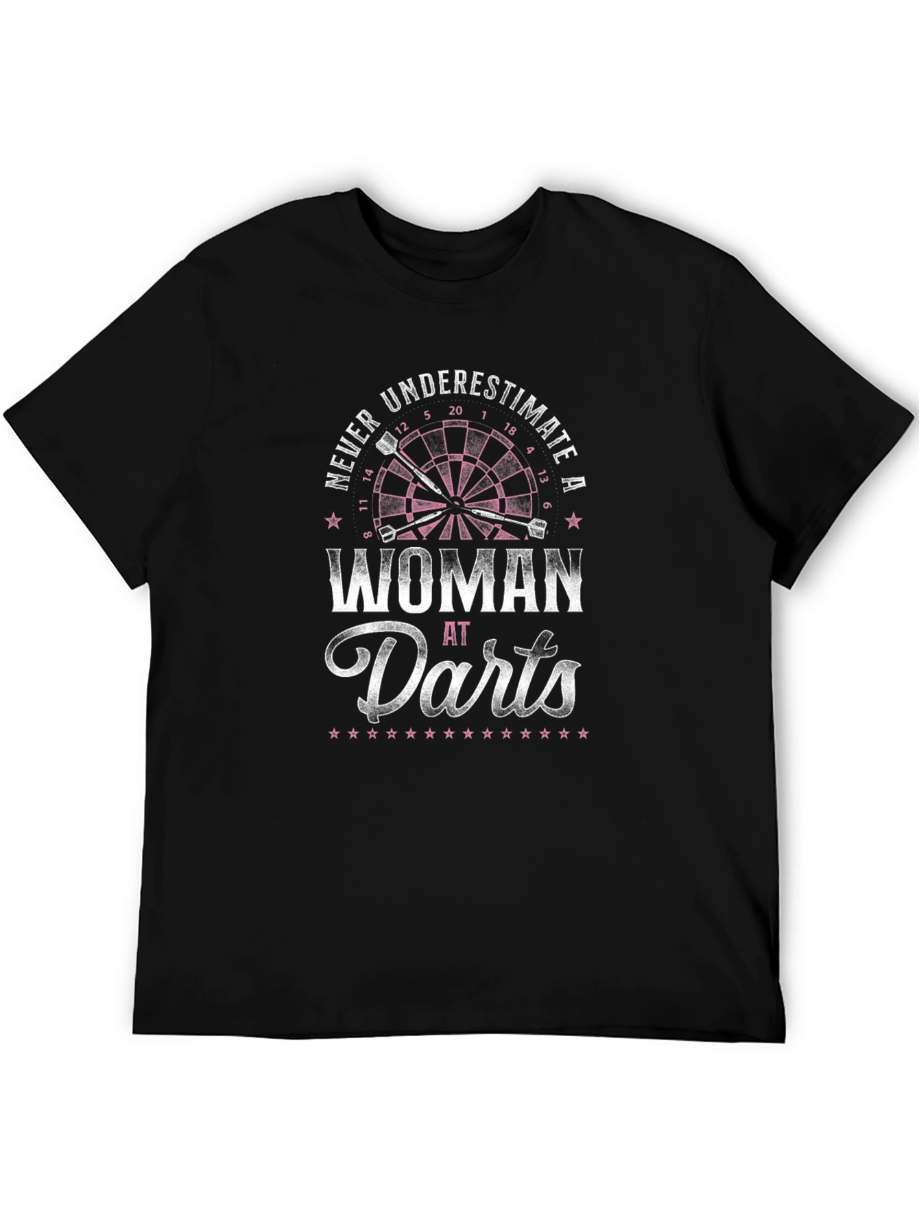 Black Never Underestimate a Woman at Darts T-Shirt view 5