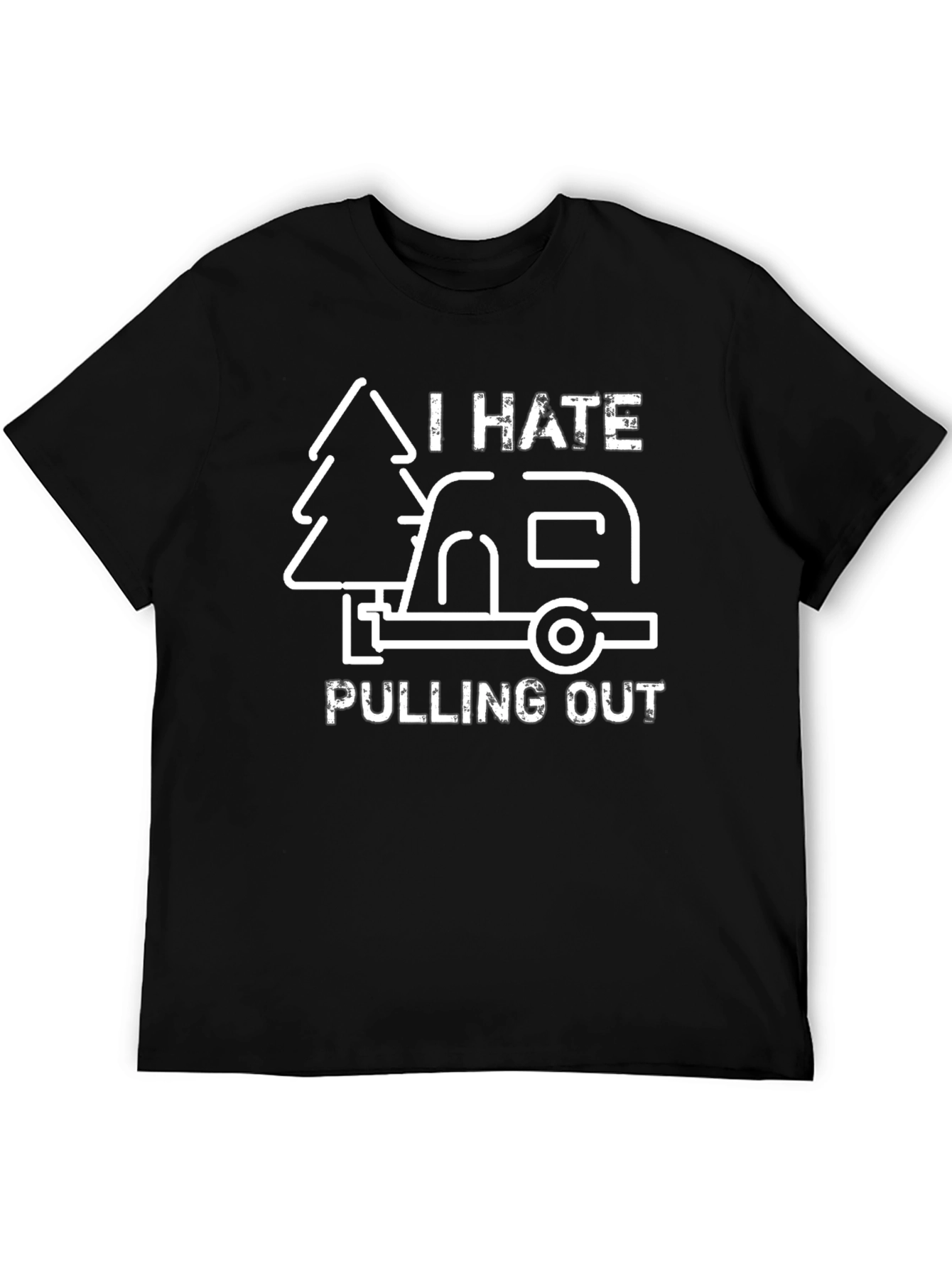 Black Funny Camping T-Shirt - I Hate Pulling Out view 5