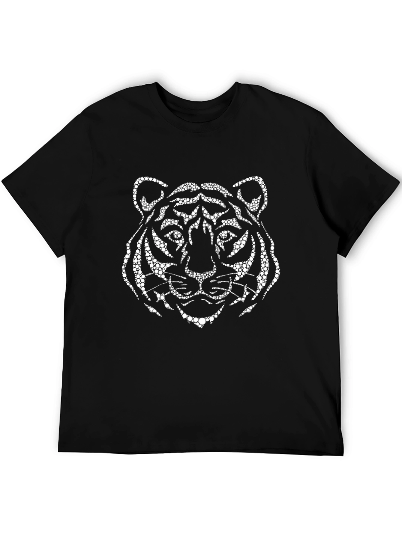 Black Cool Tiger Graphic Black T-Shirt view 5