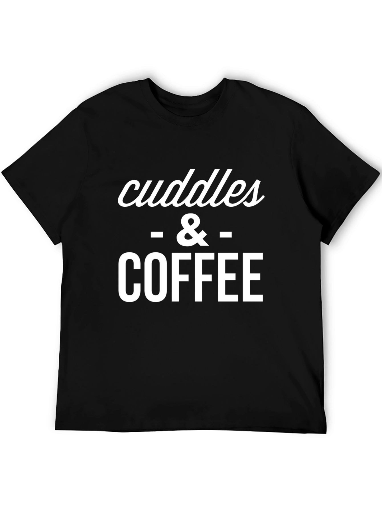 Black Cuddles and Coffee Graphic T-Shirt - Black view 5
