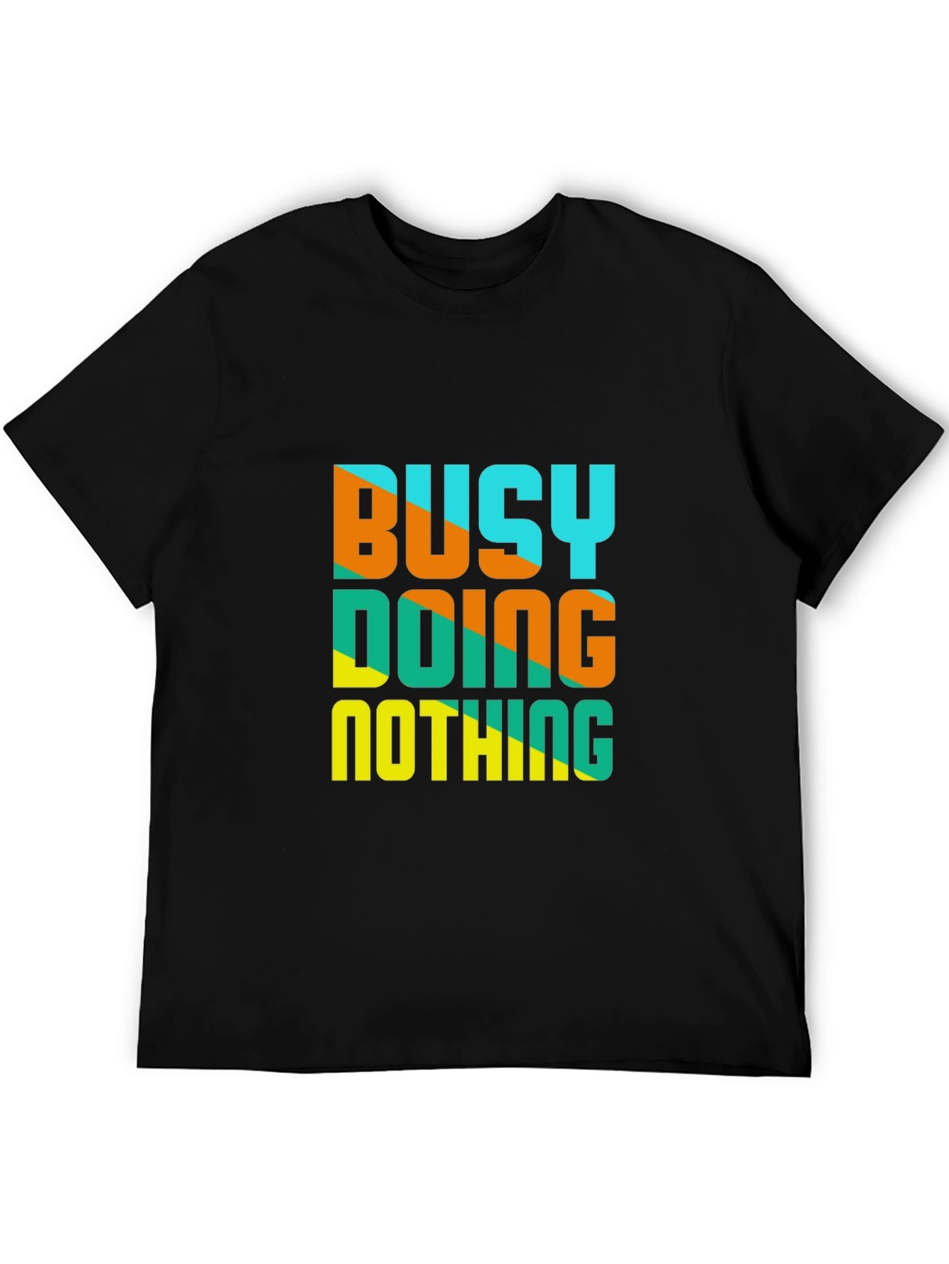 Black Busy Doing Nothing Graphic Tee - Casual Black T-Shirt view 5