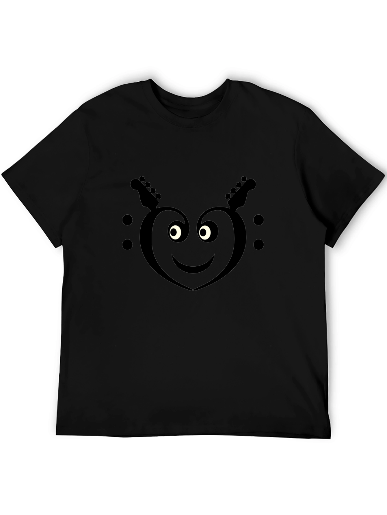 Black Heart Guitar Smile Black T-Shirt view 5