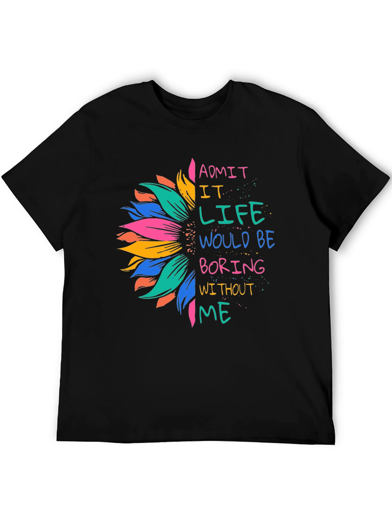 Black Sunflower Graphic Tee - Admit It Life Would Be Boring view 5