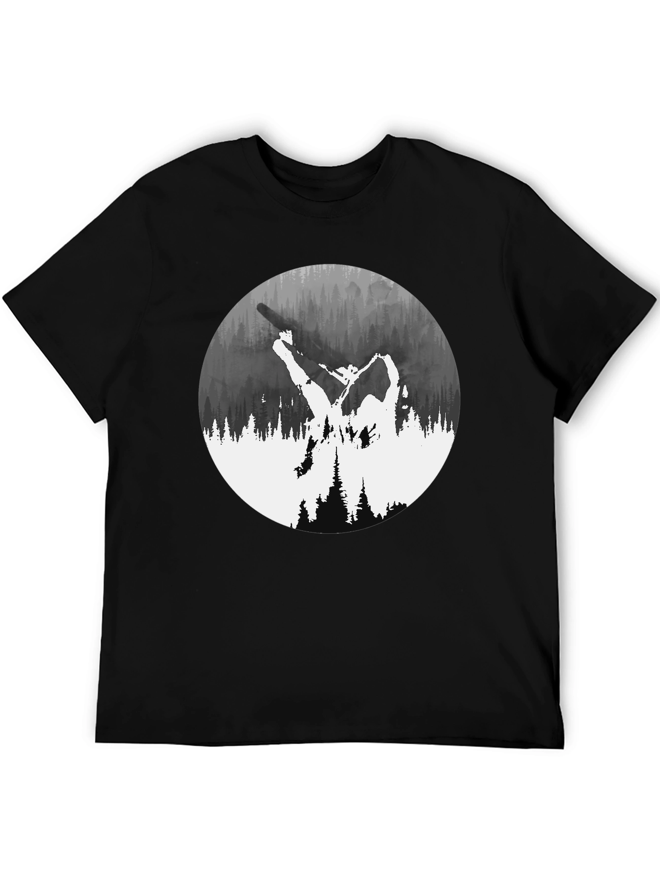 Black Nature Silhouette Graphic Tee - Black view 5