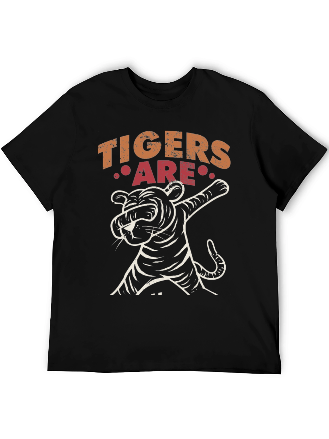 Black Dabbing Tiger Graphic Tee - Cool Novelty Design view 5